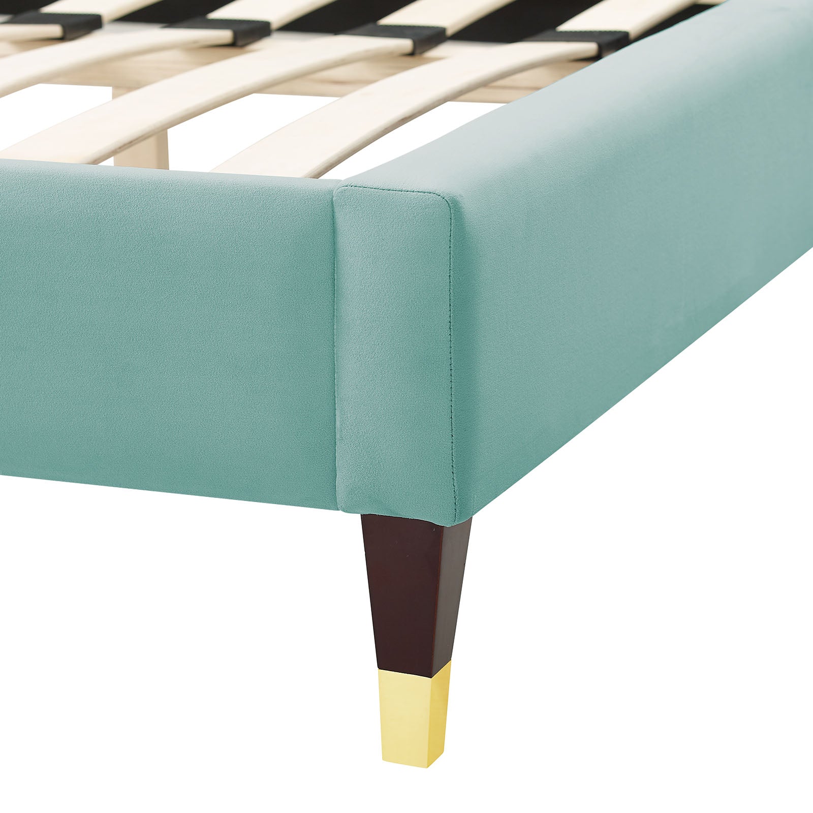 Modway Beds - Aurora Performance Velvet Full Bed Mint