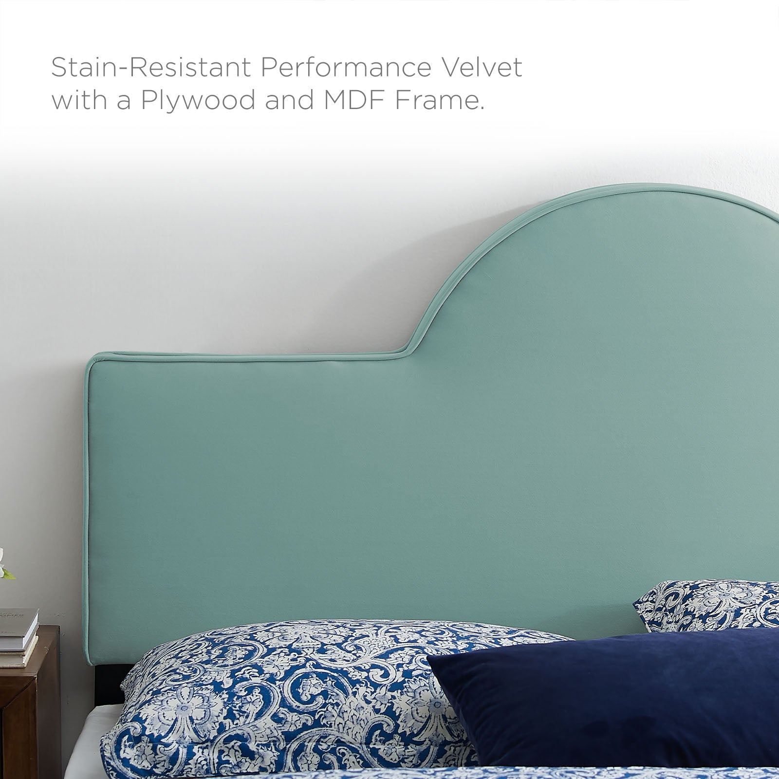 Modway Beds - Aurora Performance Velvet Full Bed Mint