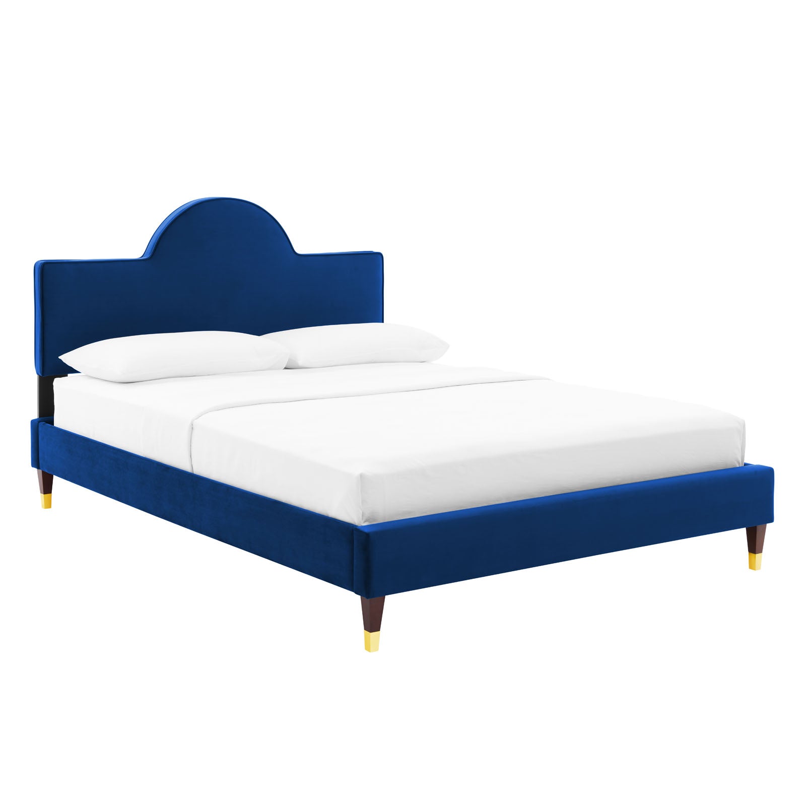 Modway Beds - Aurora Performance Velvet Full Bed Navy