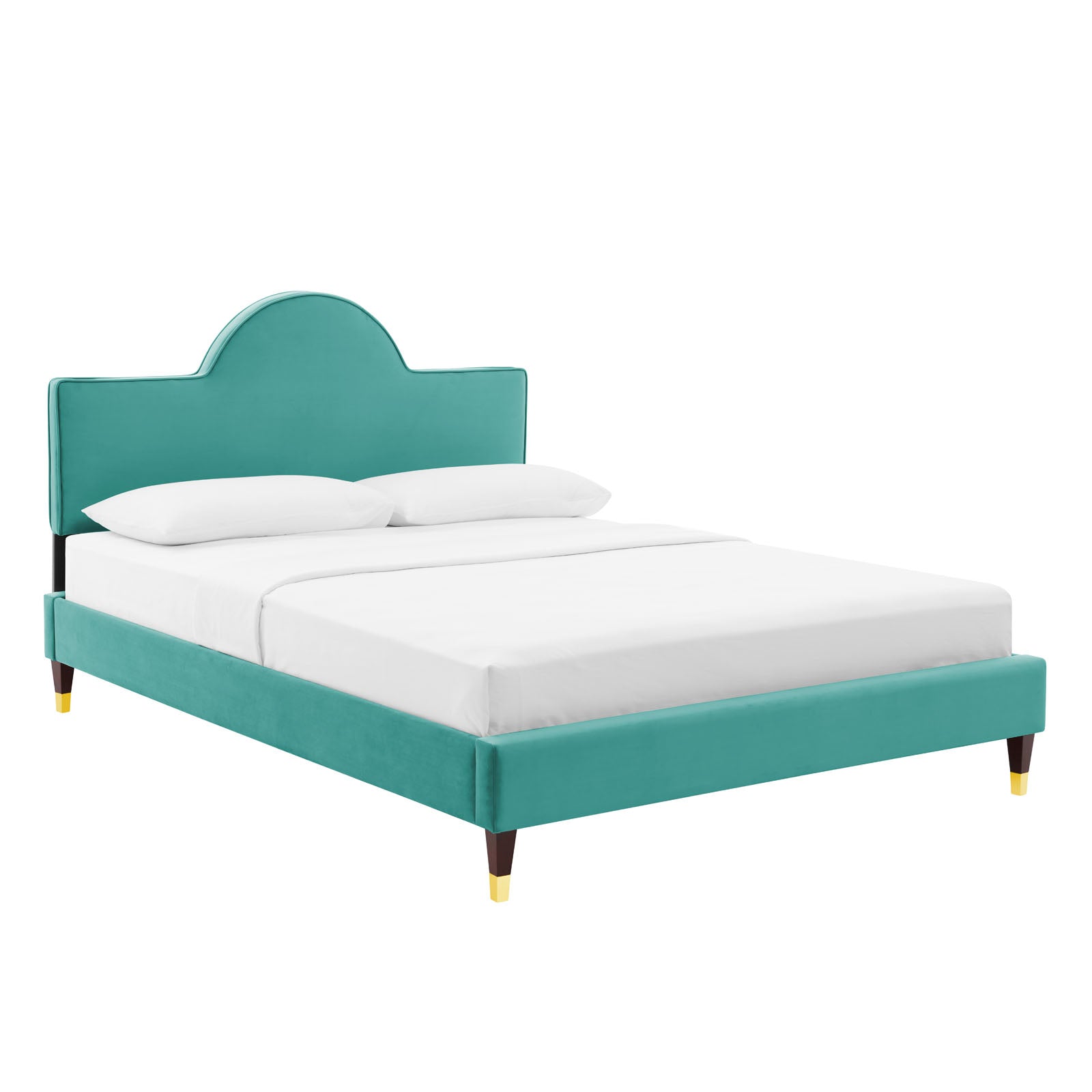 Modway Beds - Aurora Performance Velvet Full Bed Teal