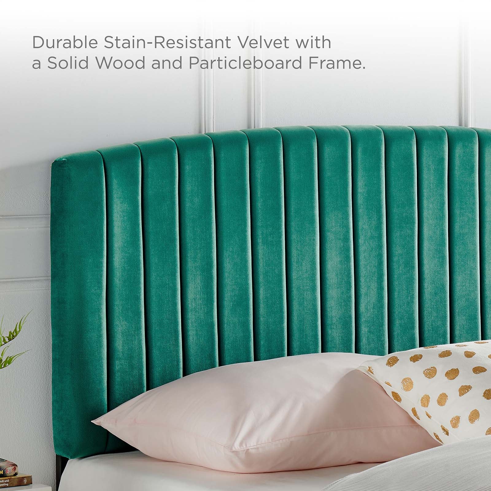 Modway Beds - Alessi Performance Velvet Full Platform Bed Teal