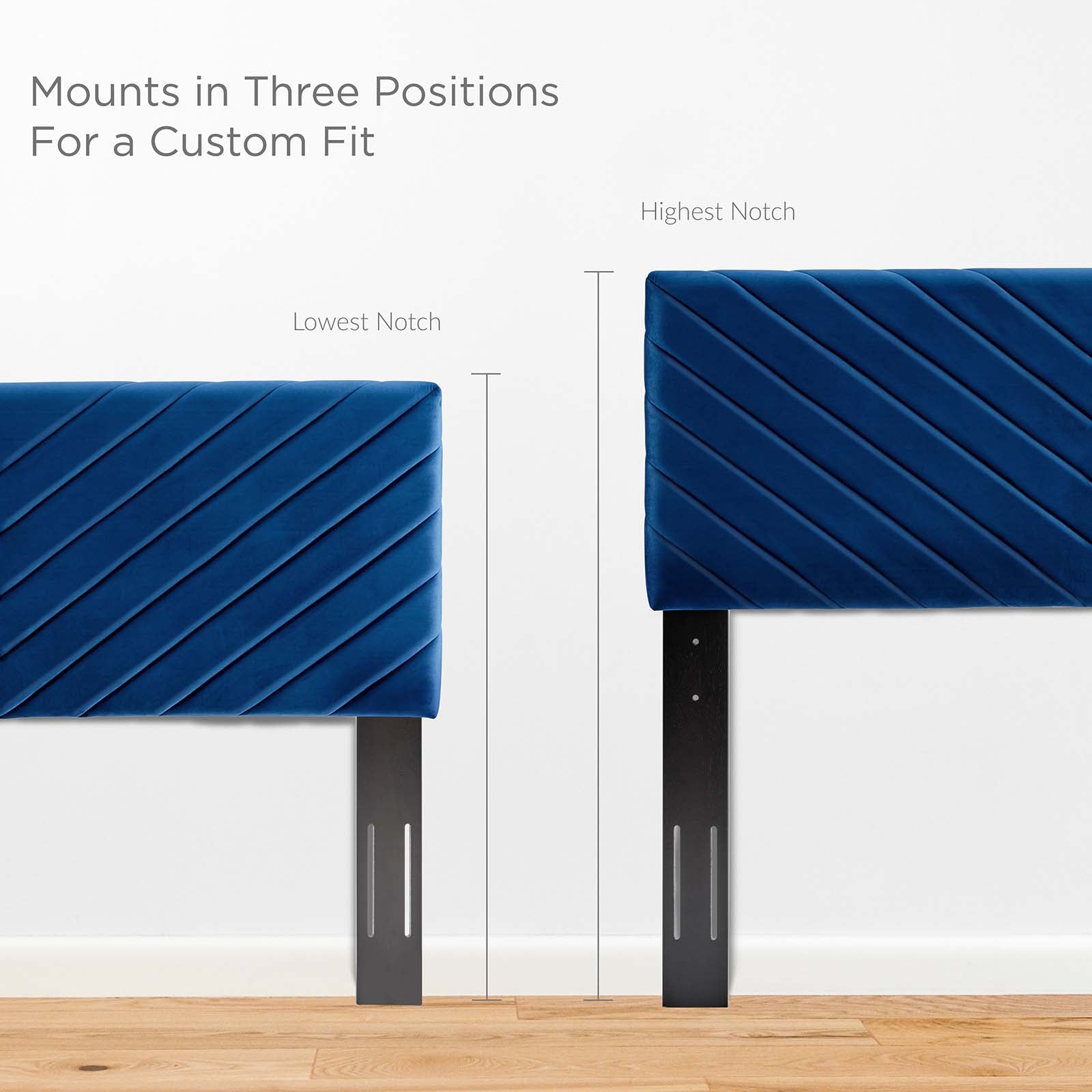 Modway Beds - Roxanne Performance Velvet Full Platform Bed Navy