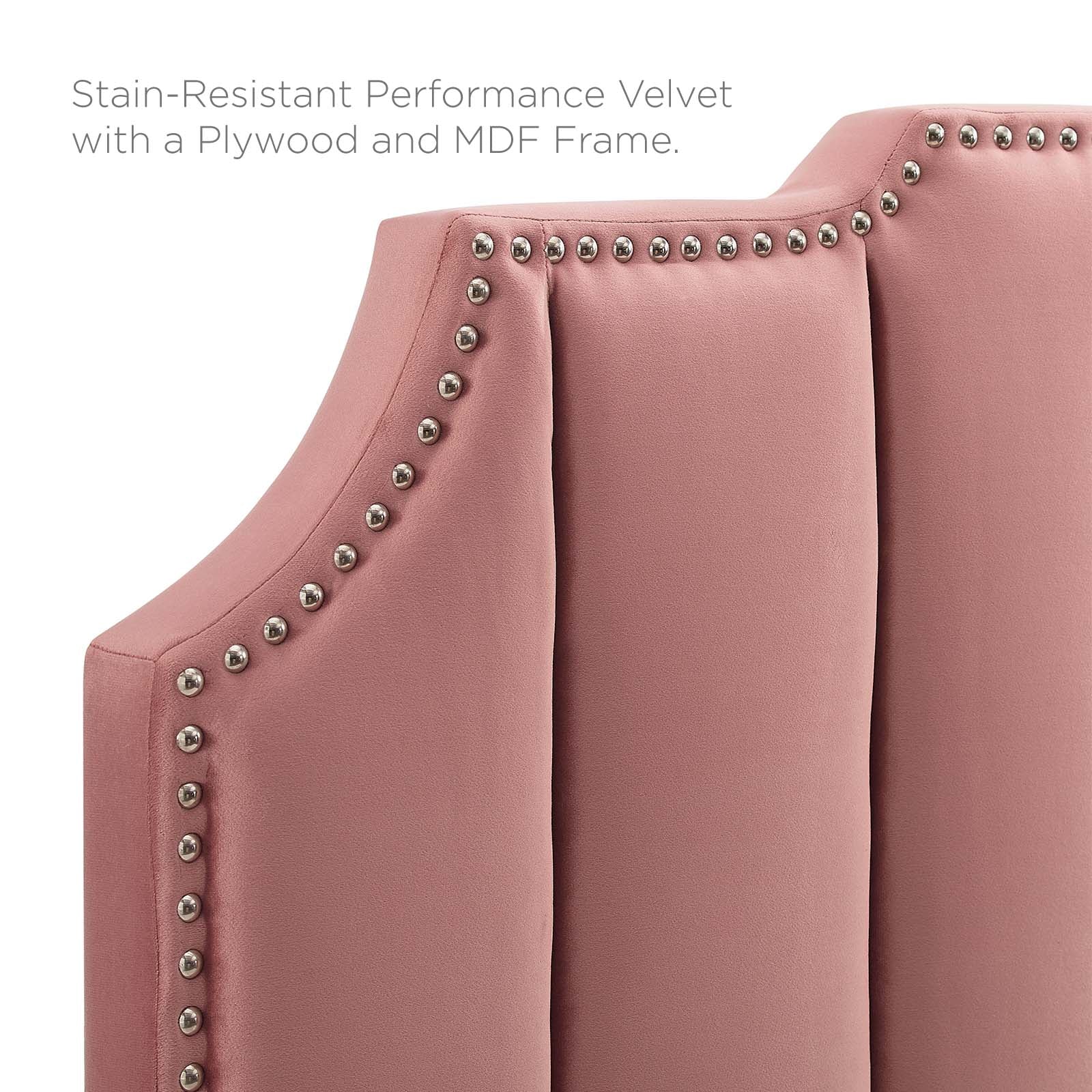 Modway Beds - Colette King Performance Velvet Platform Bed Dusty Rose MOD-7075-DUS