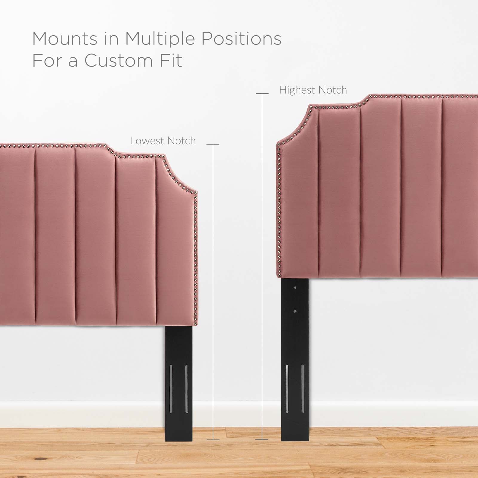 Modway Beds - Colette King Performance Velvet Platform Bed Dusty Rose MOD-7075-DUS