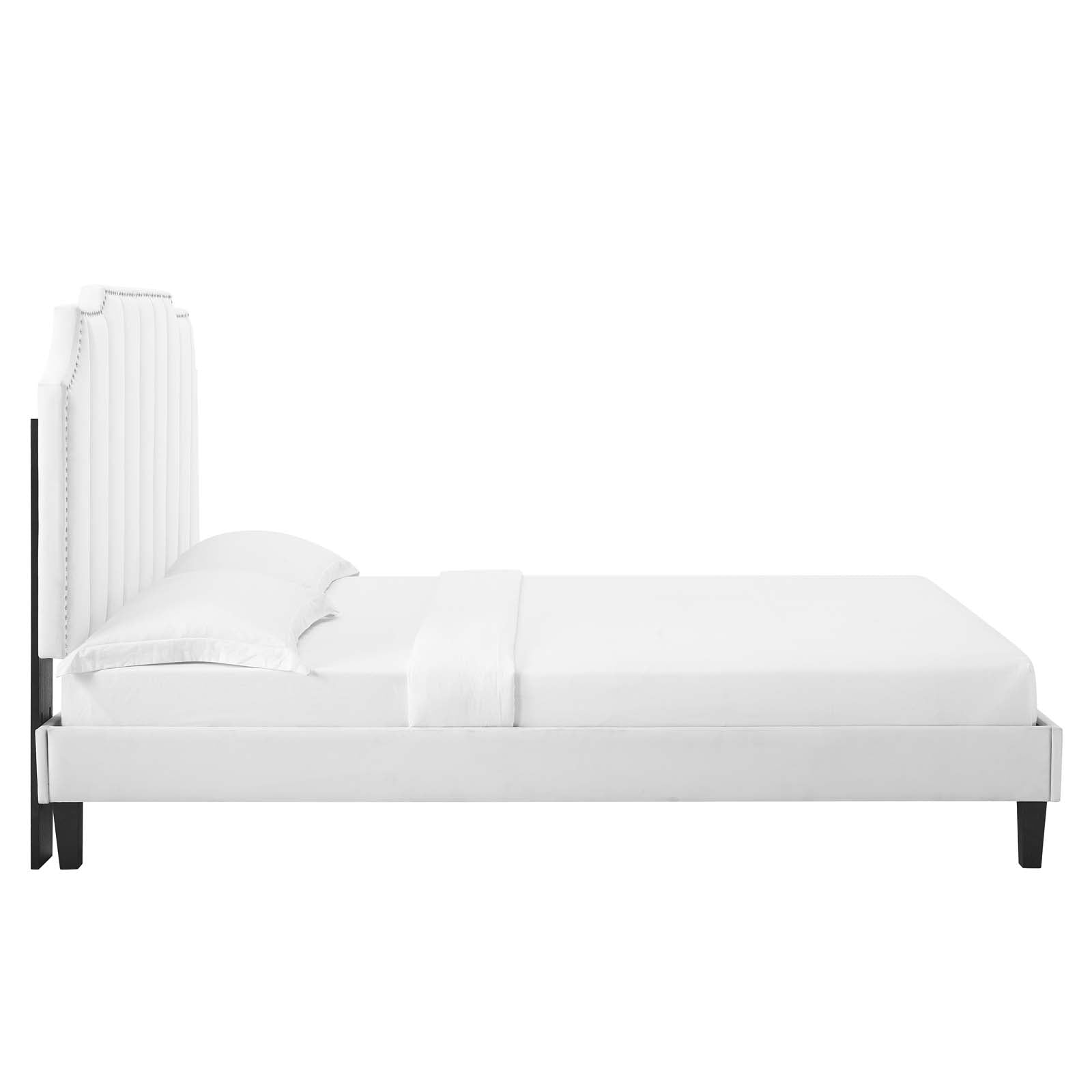 Modway Beds - Colette King Performance Velvet Platform Bed White