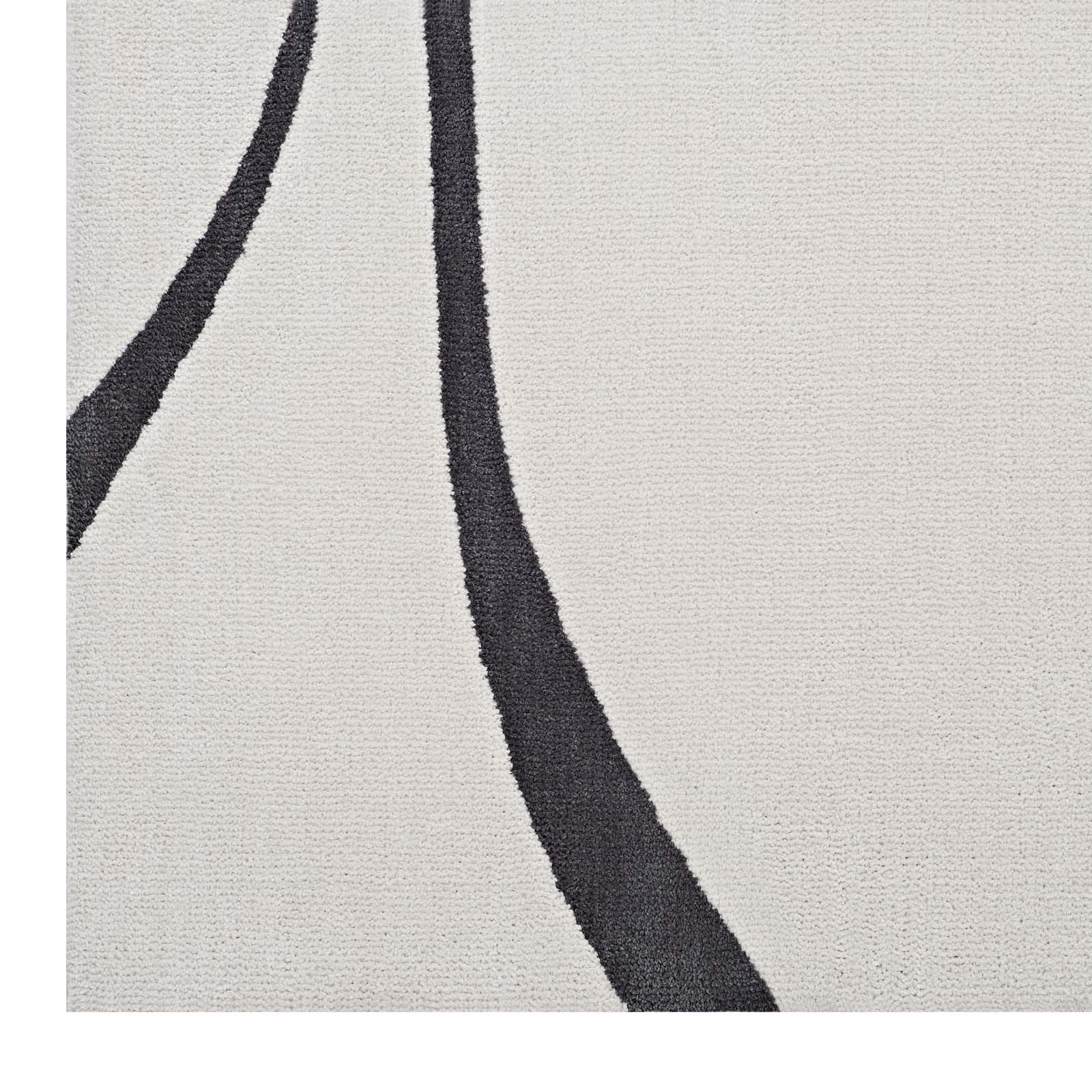 Modway Indoor Rugs - Therese Abstract Swirl 8' x 10' Area Rug Ivory And Charcoal