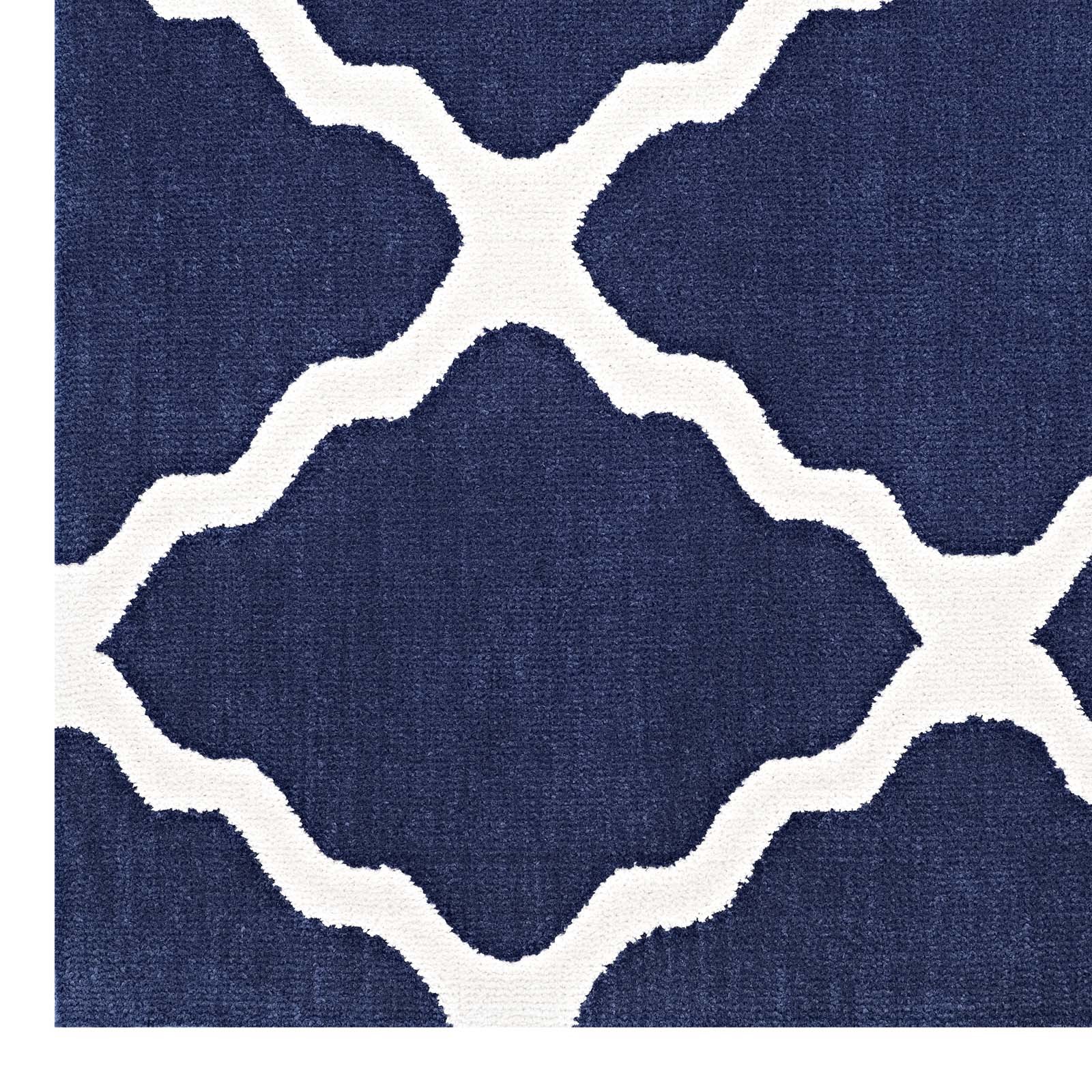 Modway Indoor Rugs - Marja Trellis 8' x 10' Area Rug Navy & Ivory