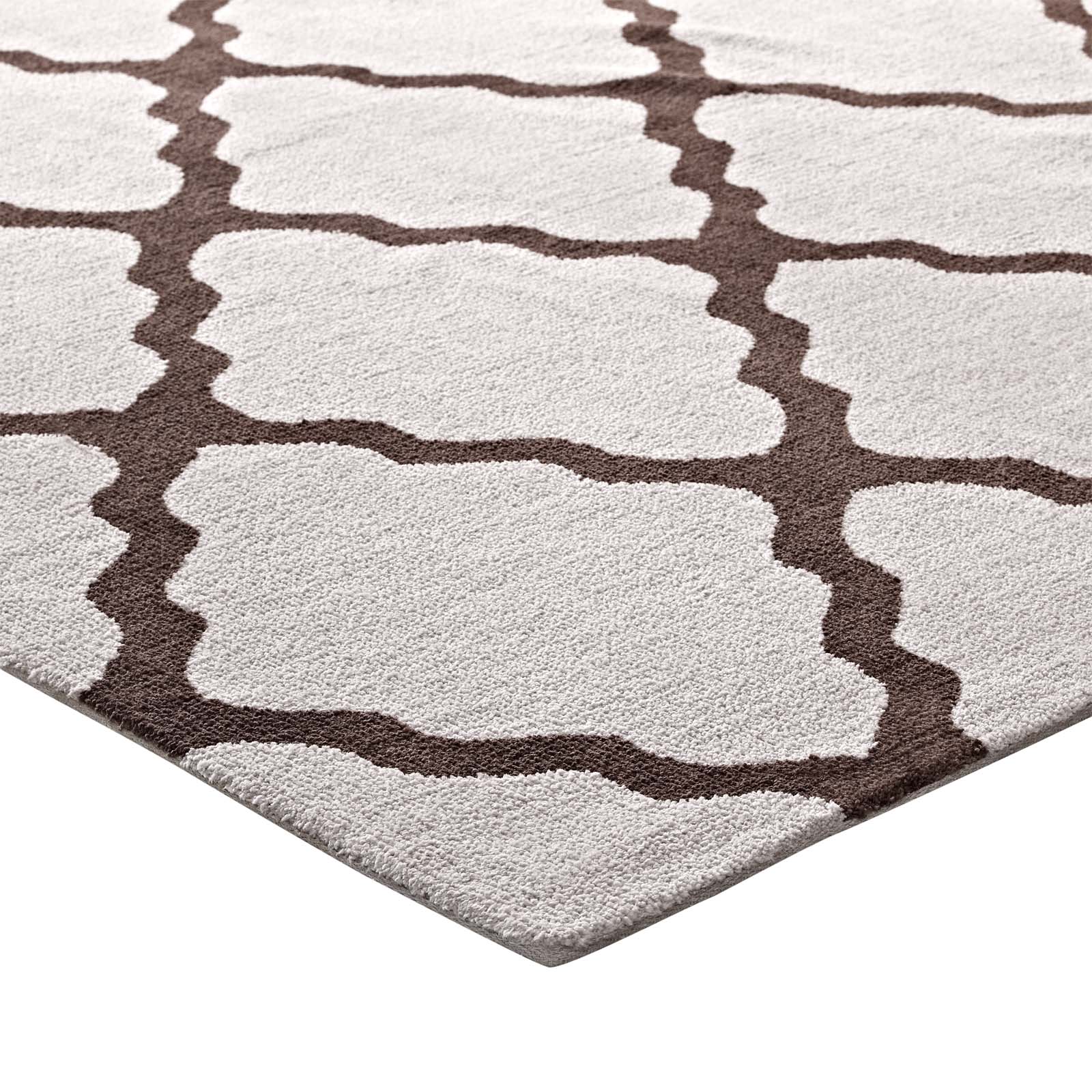 Modway Indoor Rugs - Marja Trellis 8' x 10' Area Rug Brown & Gray