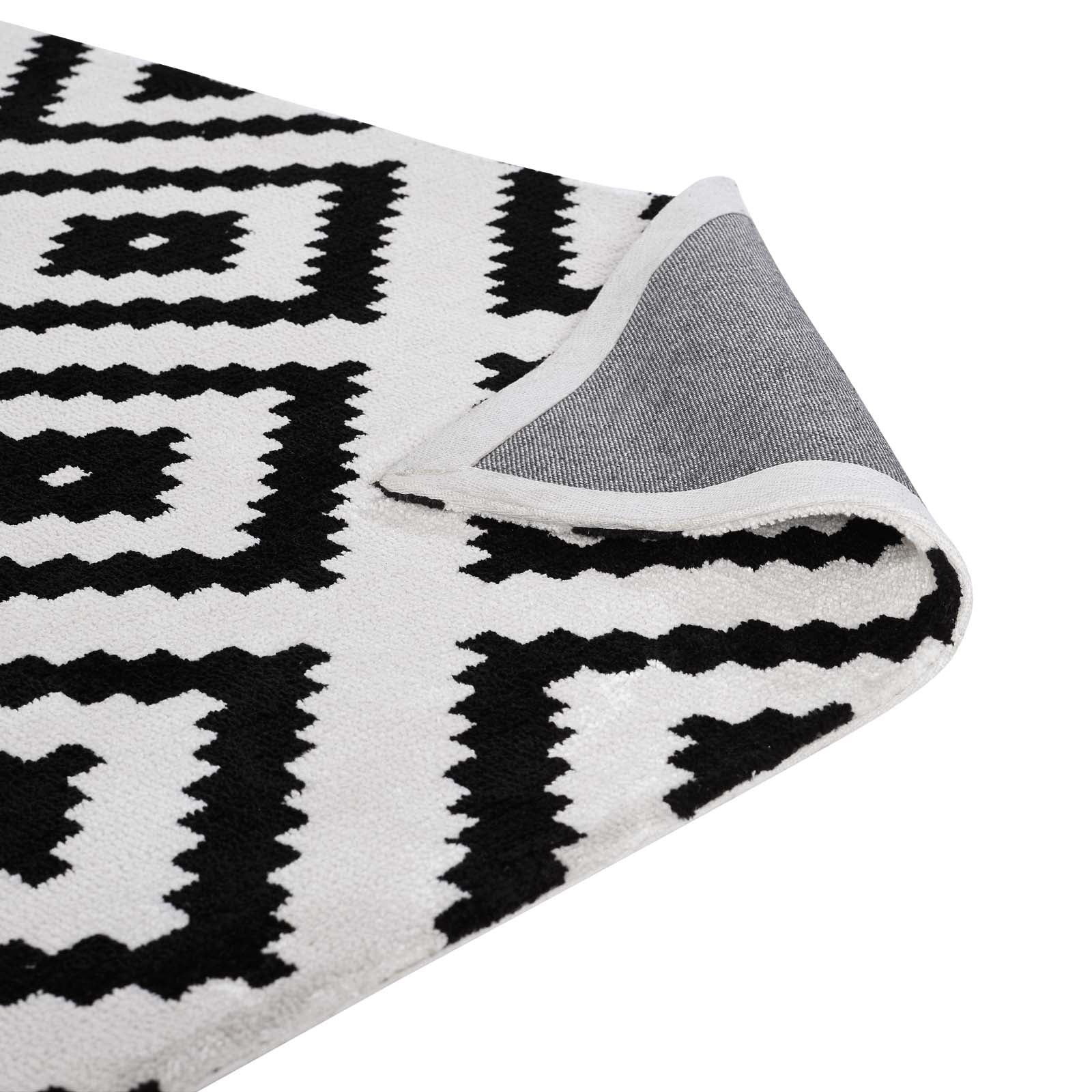 Modway Indoor Rugs - Alika 8' x 10' Area Rug Black & White