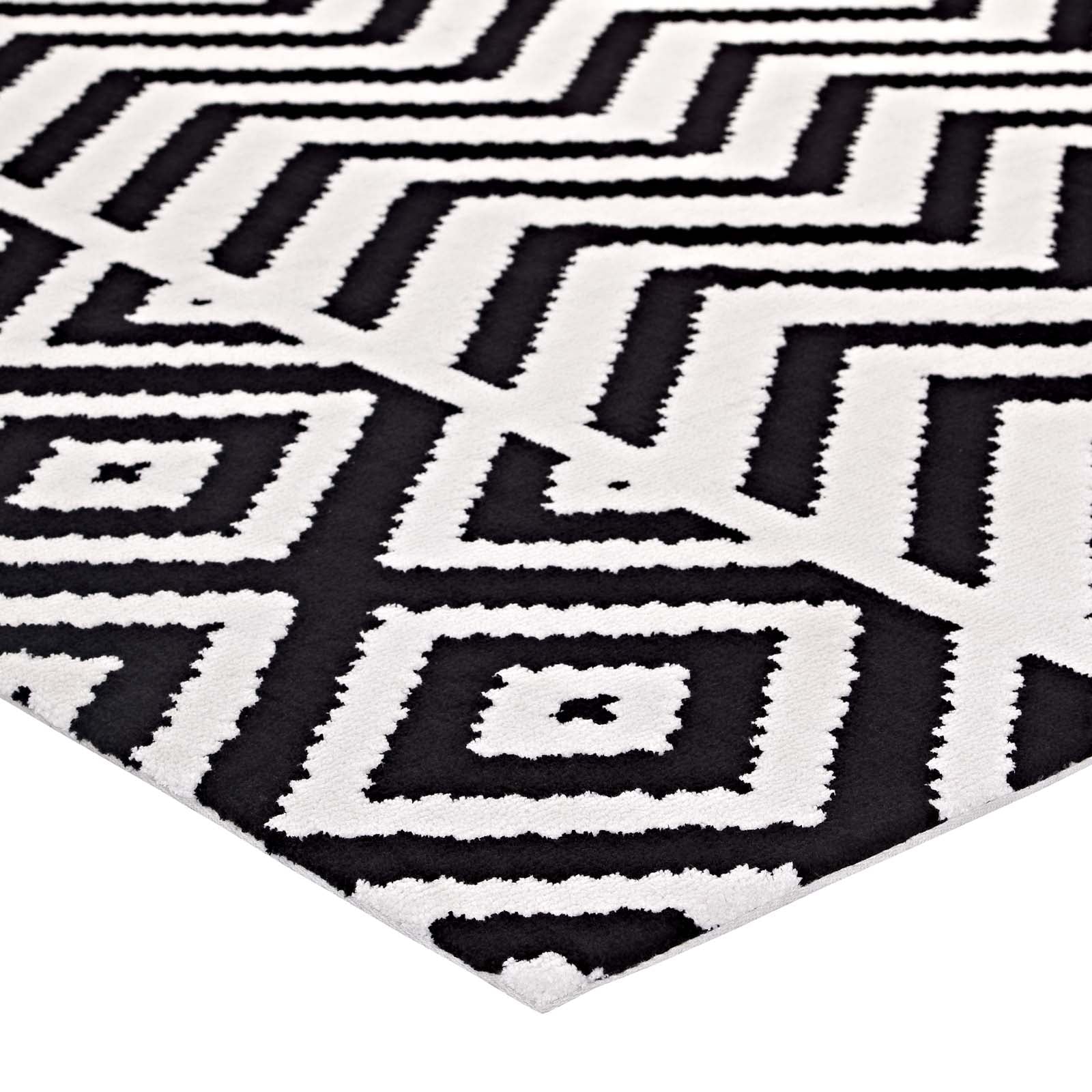 Modway Indoor Rugs - Ailani 8' x 10' Area Rug Black & White