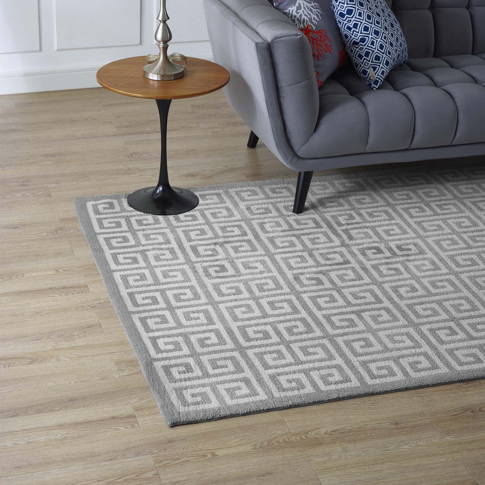 Modway Indoor Rugs - Freydis 8' x 10' Area Rug White & Light Gray