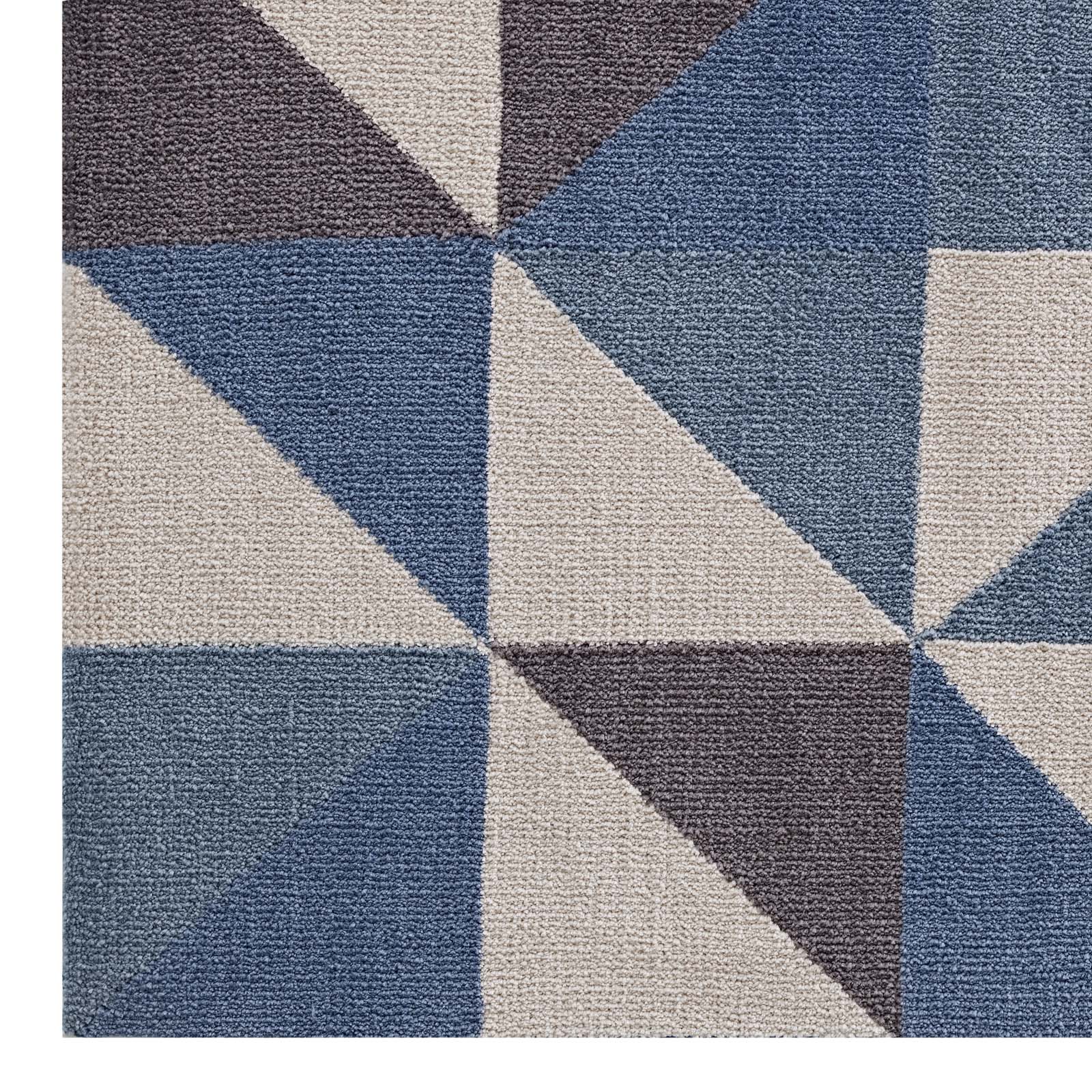 Modway Indoor Rugs - Kahula Geometric Triangle Mosaic 5' X 8' Area Rug Blue, White and Gray