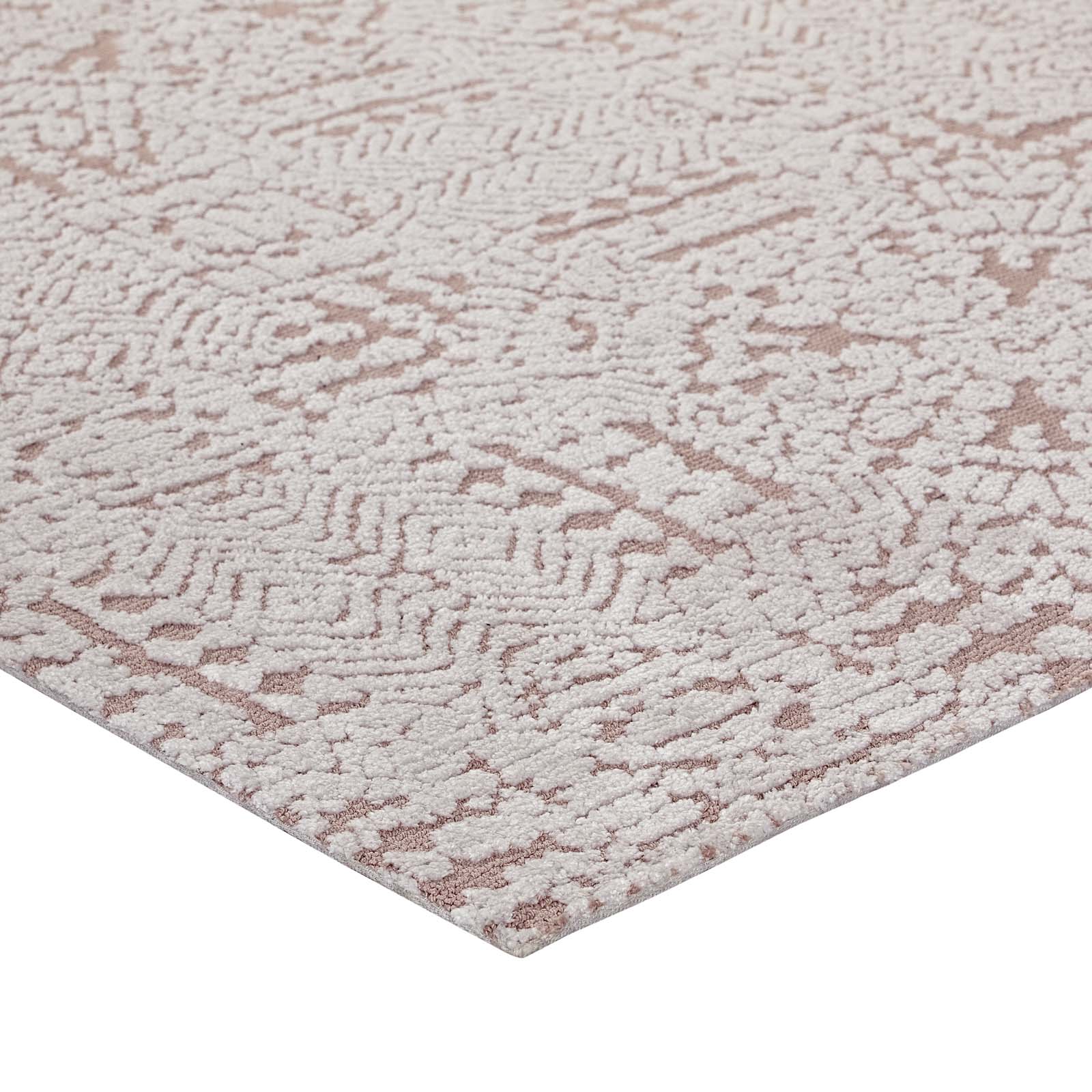 Modway Indoor Rugs - Javiera Contemporary Moroccan 8' x 10' Area Rug Ivory And Cameo Rose