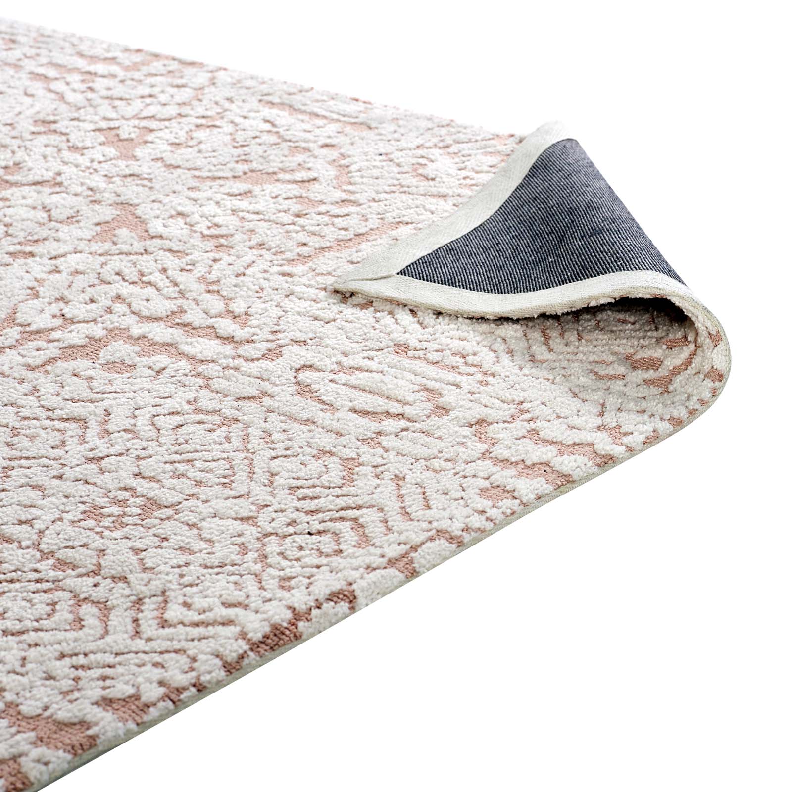 Modway Indoor Rugs - Javiera Contemporary Moroccan 8' x 10' Area Rug Ivory And Cameo Rose