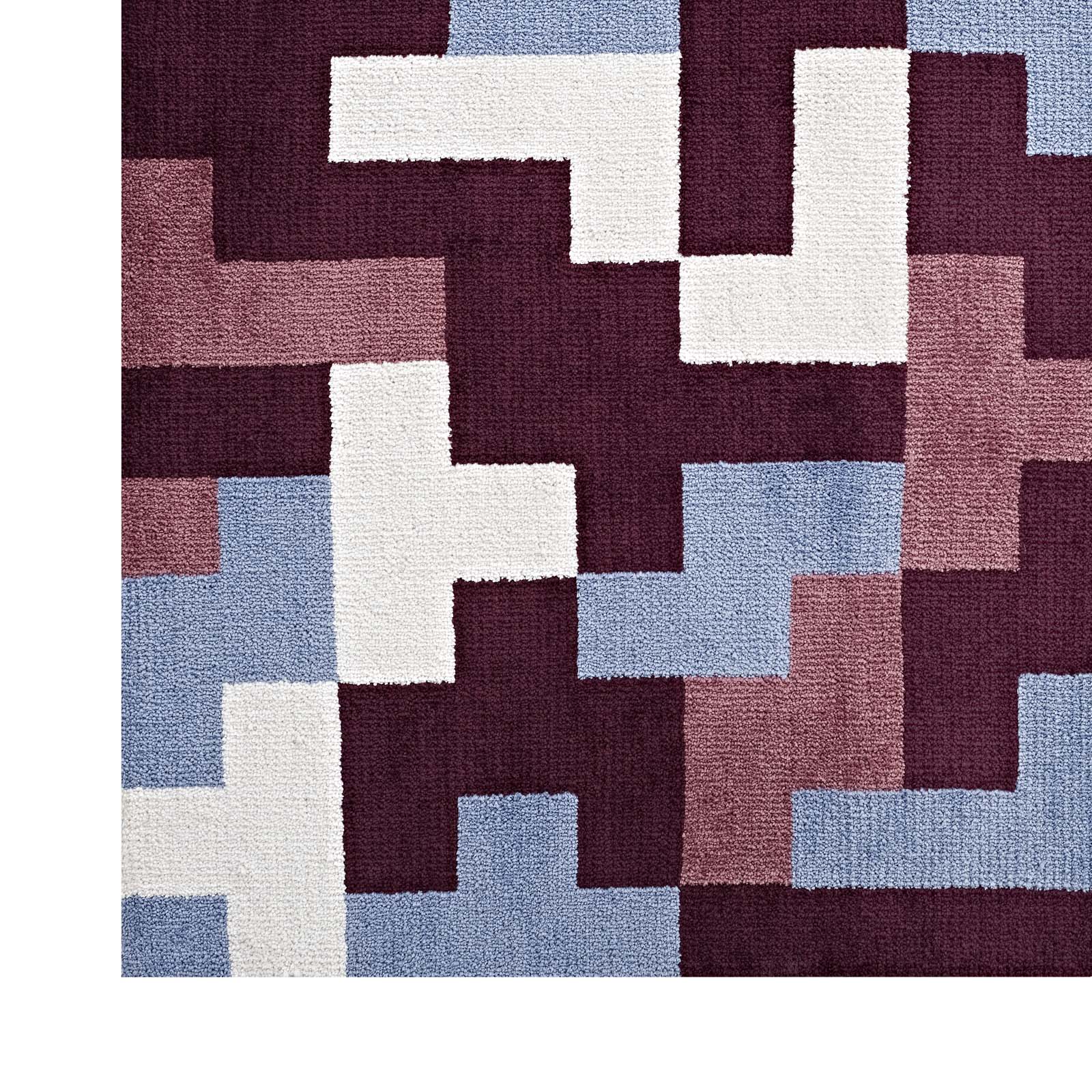 Modway Indoor Rugs - Andela Interlocking Block 8' X 10' Area Rug Red & Light Blue