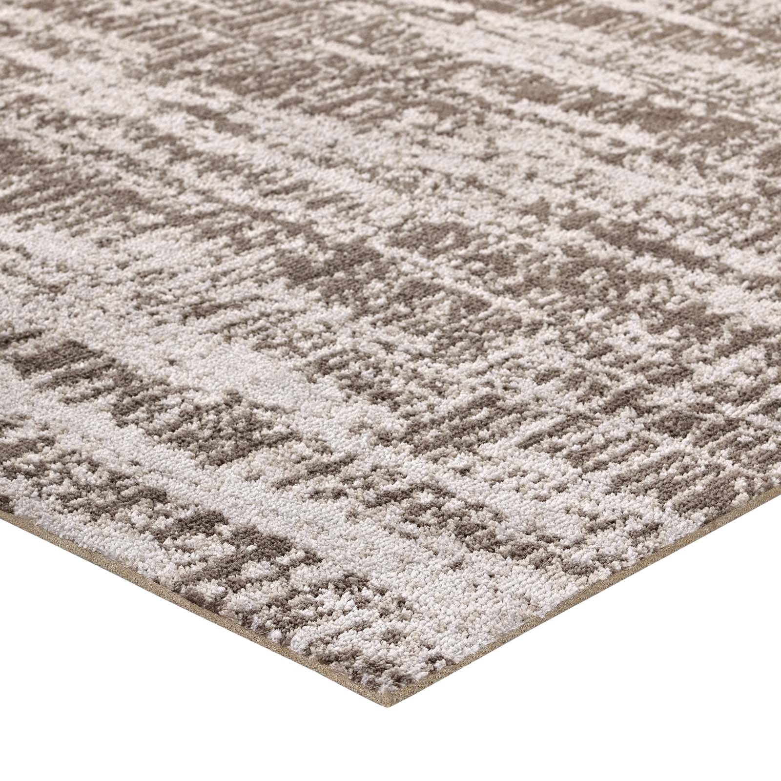 Modway Indoor Rugs - Darja Distressed Rustic Modern 8x10 Area Rug Light & Dark Tan
