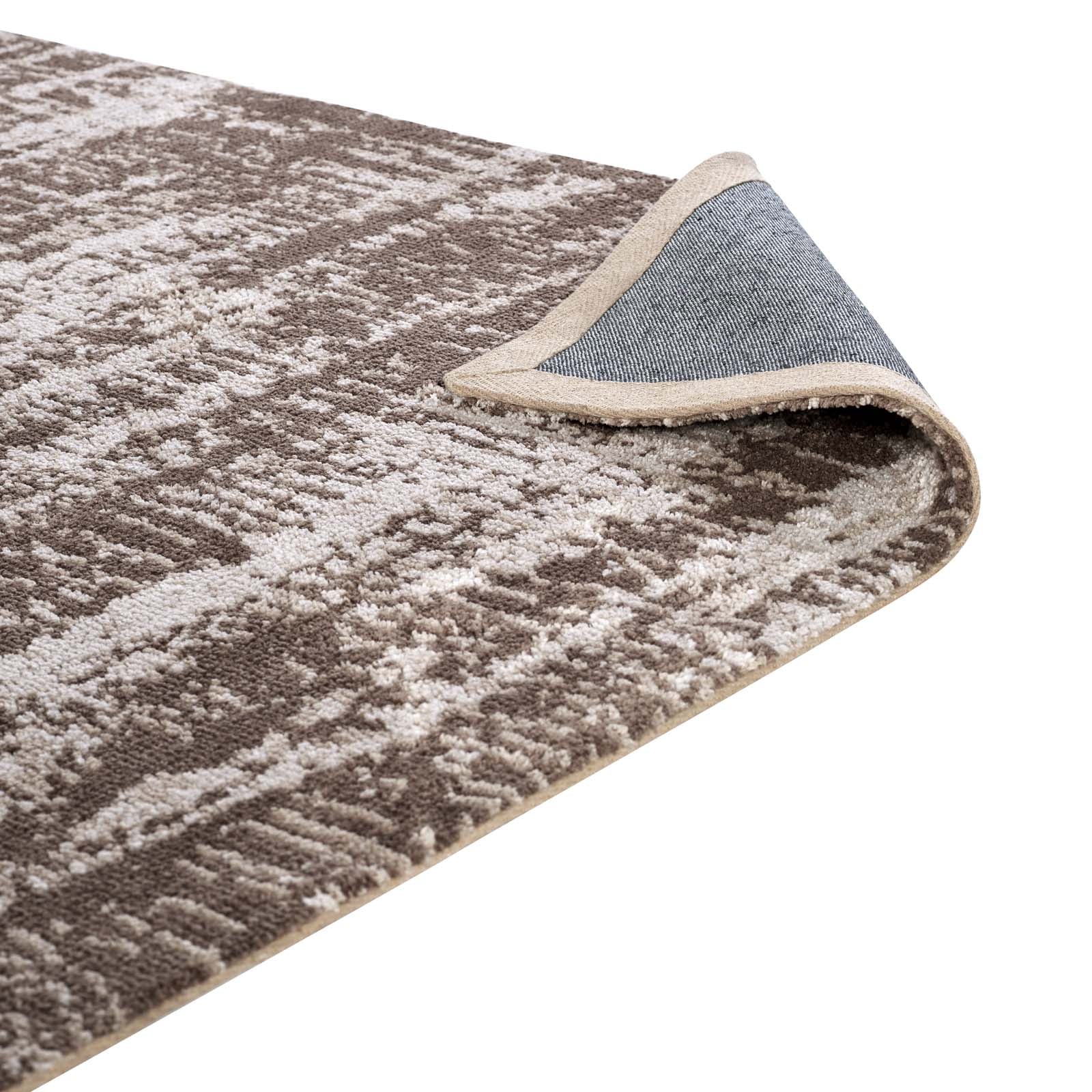 Modway Indoor Rugs - Darja Distressed Rustic Modern 8x10 Area Rug Light & Dark Tan