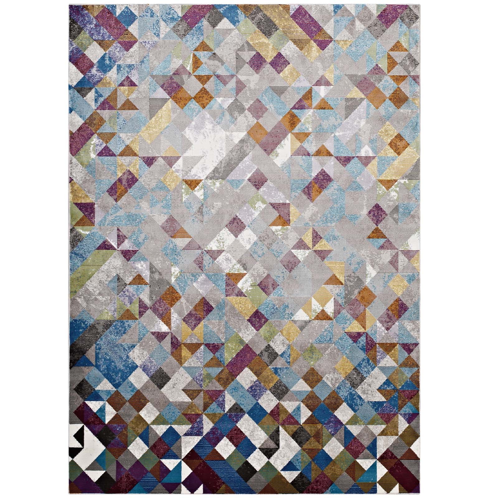 Modway Indoor Rugs - Lavendula Triangle Mosaic 4' x 6' Area Rug Multicolor