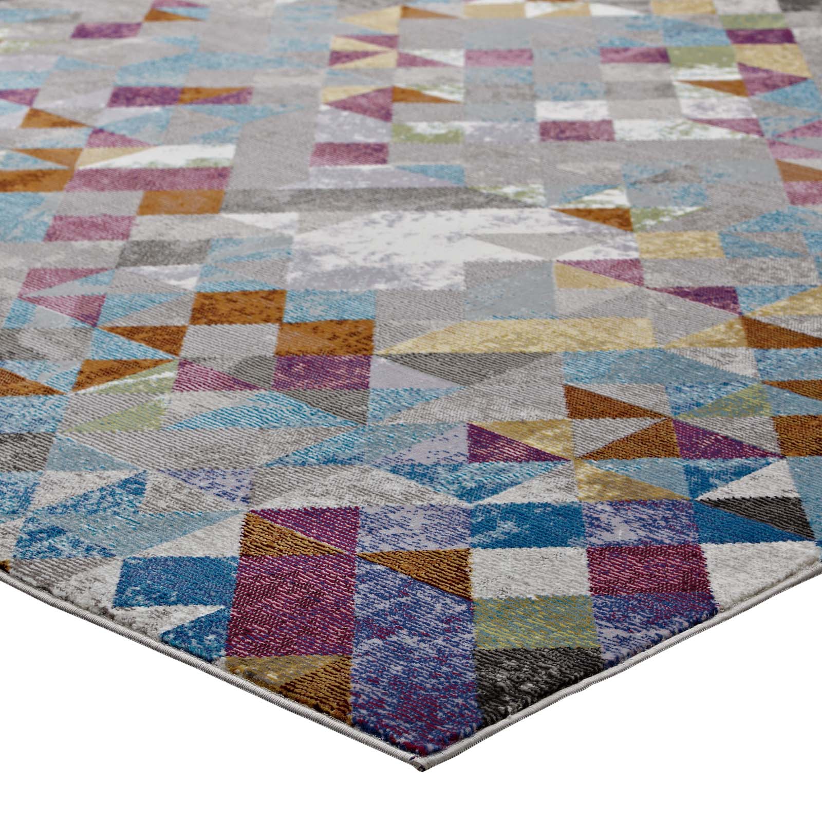 Modway Indoor Rugs - Lavendula Triangle Mosaic 4' x 6' Area Rug Multicolor