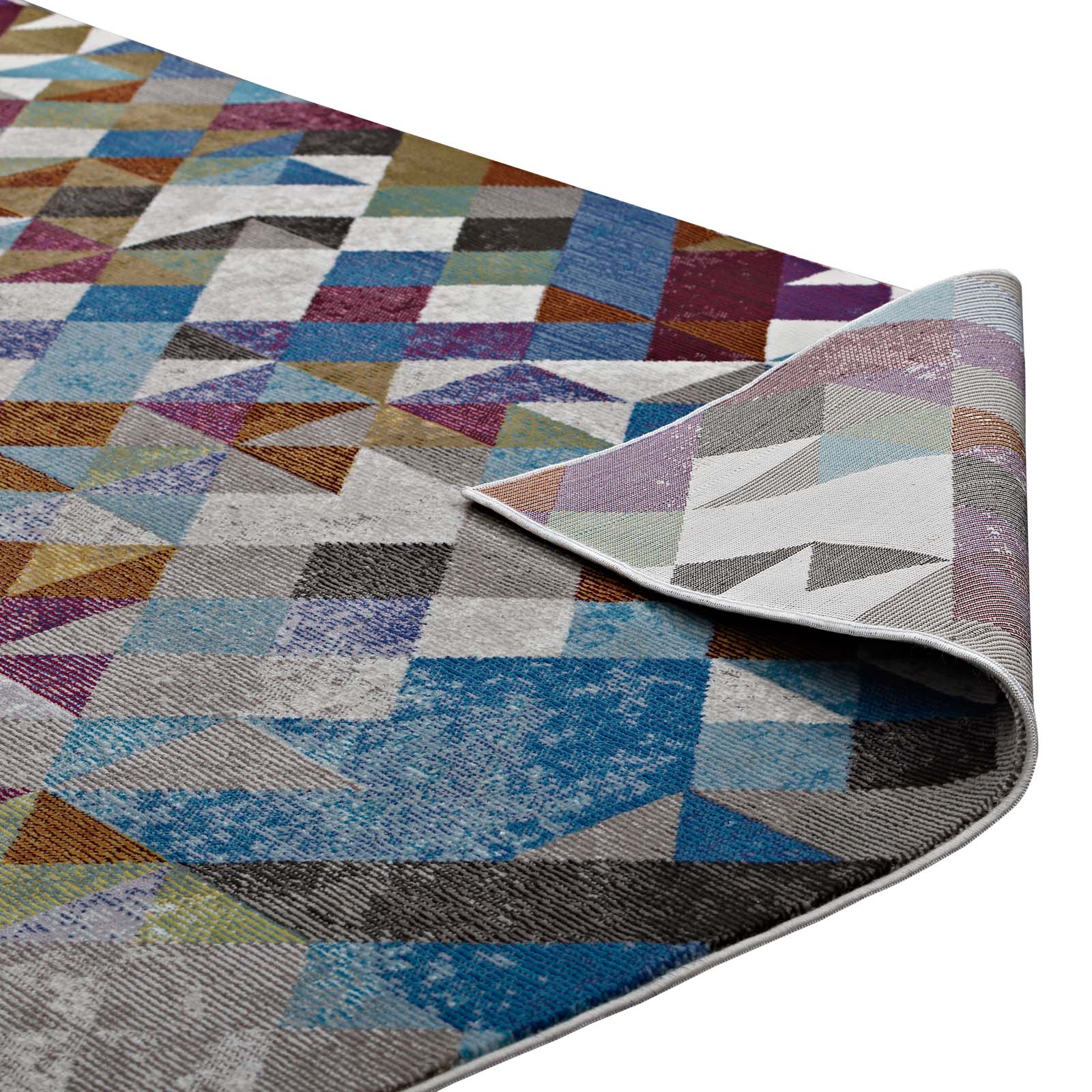 Modway Indoor Rugs - Lavendula Triangle Mosaic 4' x 6' Area Rug Multicolor