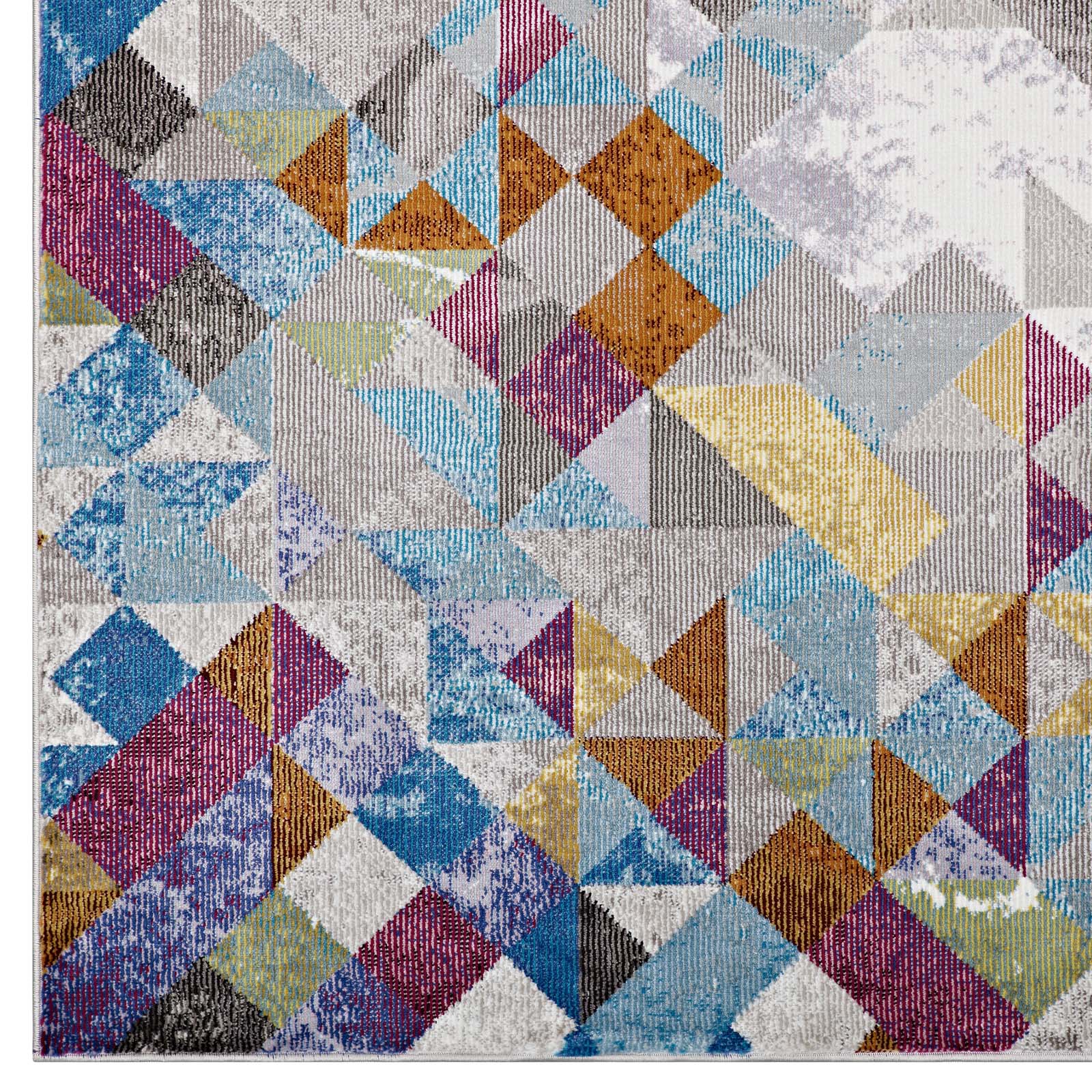 Modway Indoor Rugs - Lavendula Triangle Mosaic 8' X 10' Area Rug Multicolor