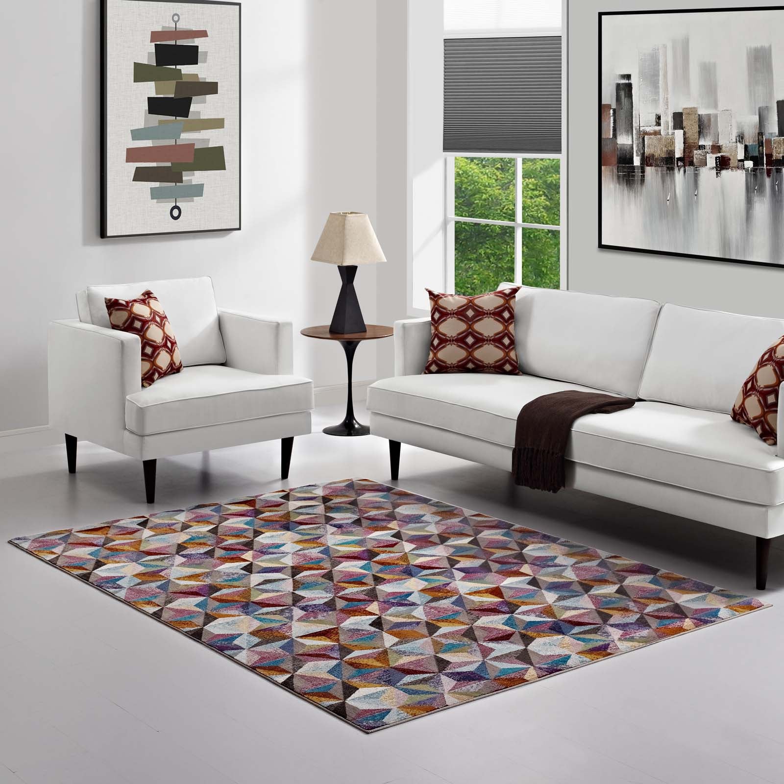 Modway Indoor Rugs - Arisa Geometric Hexagon Mosaic 5x8 Area Rug Multicolored
