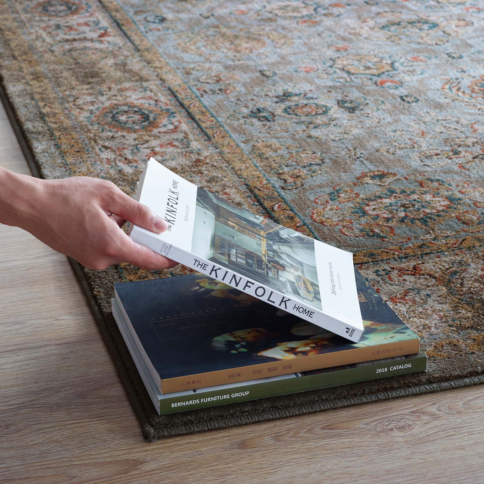 Modway Indoor Rugs - Hisa Distressed Vintage Floral Lattice 5x8 Area Rug Silver Blue, Beige & Brown