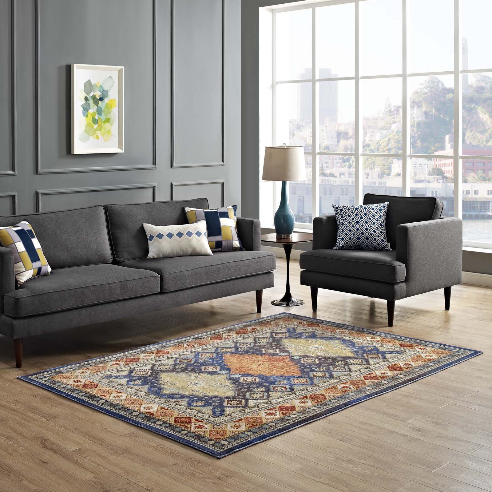 Modway Indoor Rugs - Atzi 8x10 Area Rug Multicolored