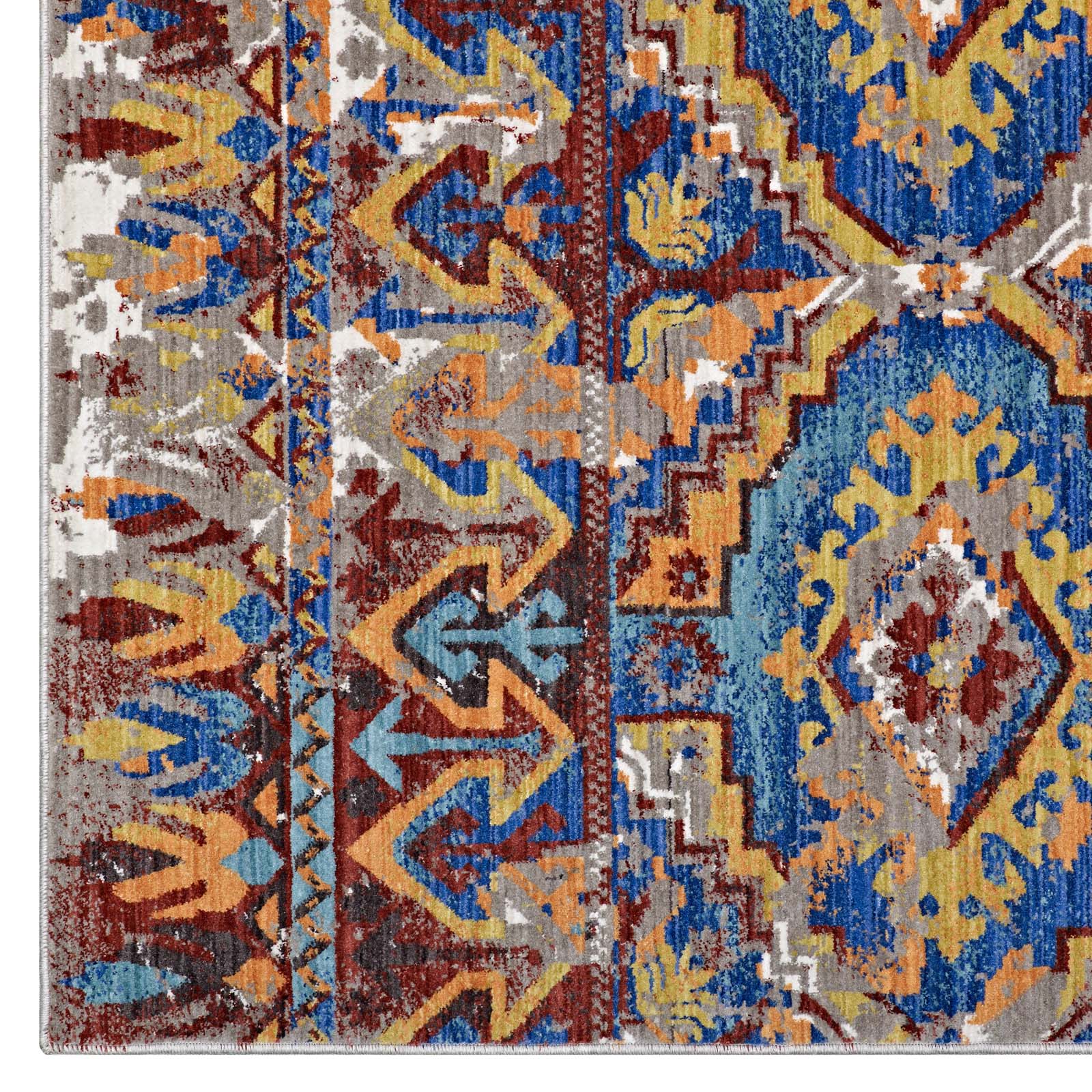 Modway Indoor Rugs - Centehua Distressed Southwestern Aztec 5x8 Area Rug Multicolored
