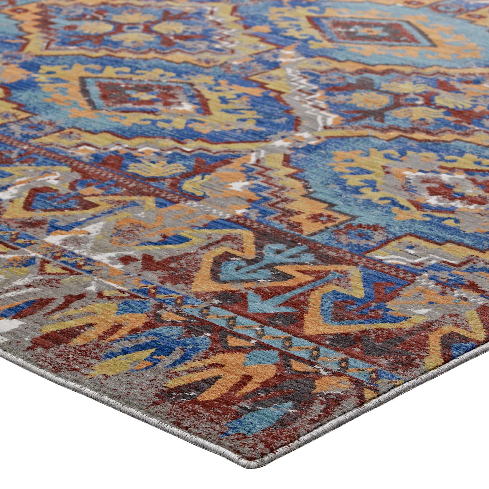 Modway Indoor Rugs - Centehua Distressed Southwestern Aztec 5x8 Area Rug Multicolored