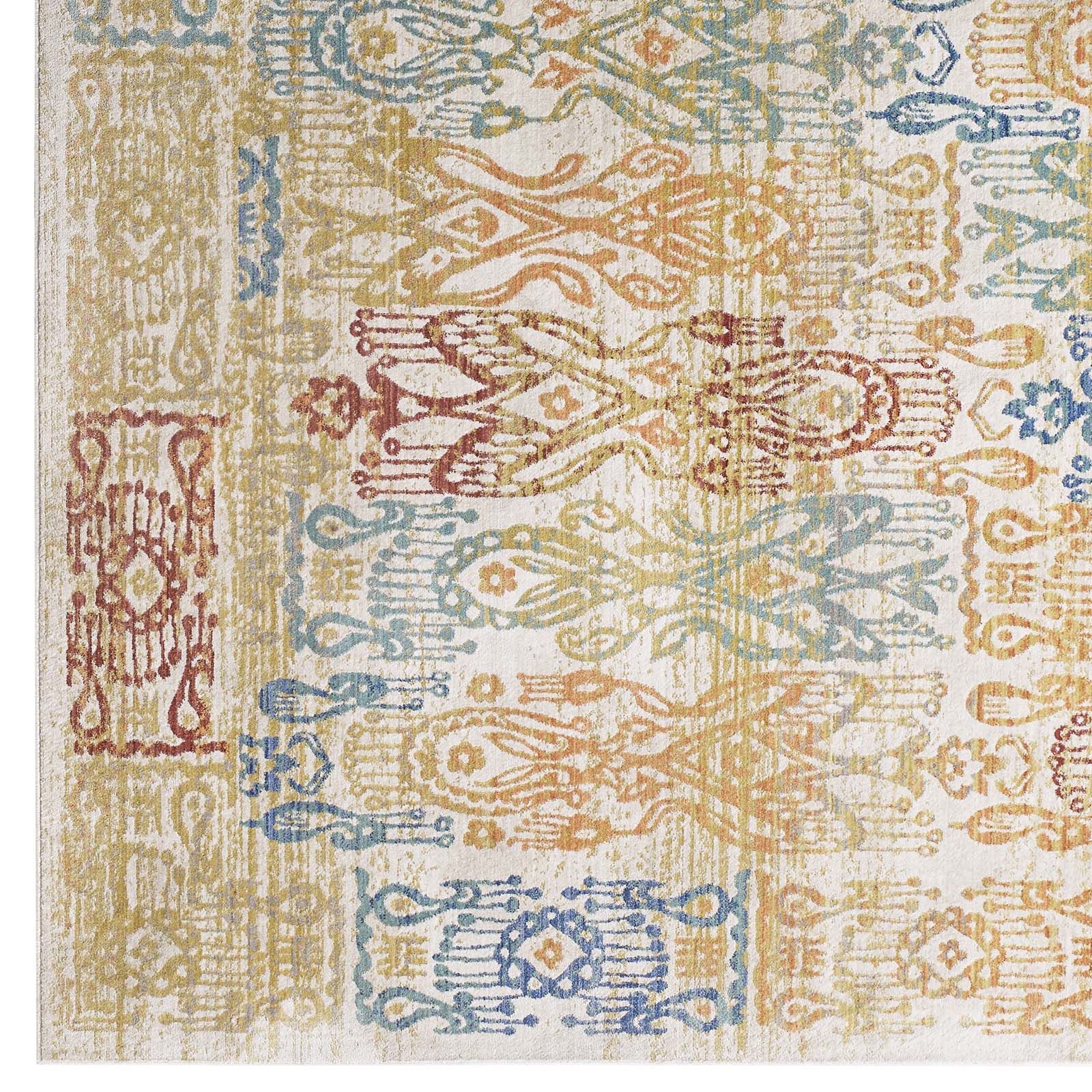 Modway Indoor Rugs - Solimar Distressed Southwestern Aztec 4x6 Area Rug Multicolored