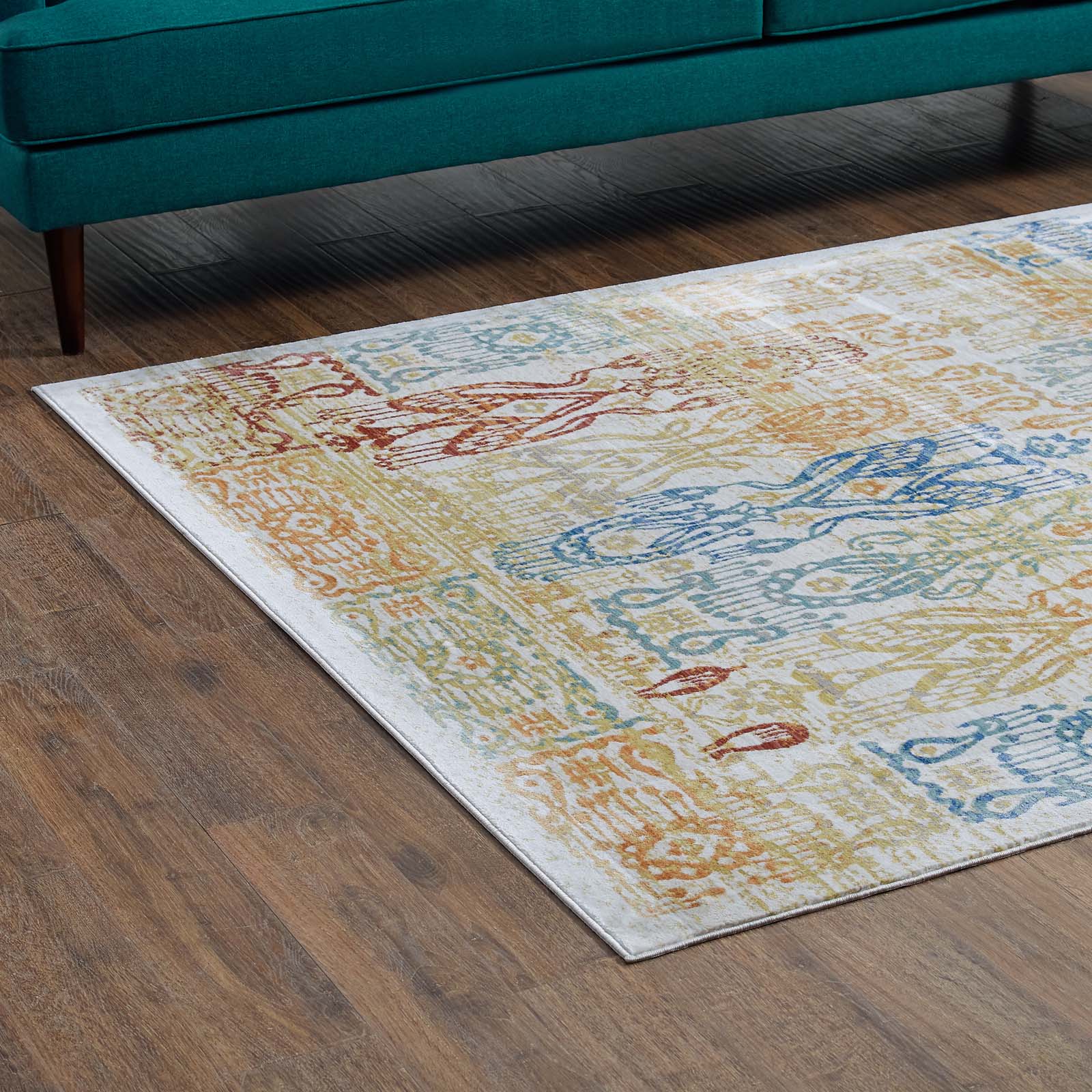 Modway Indoor Rugs - Solimar Distressed Southwestern Aztec 4x6 Area Rug Multicolored