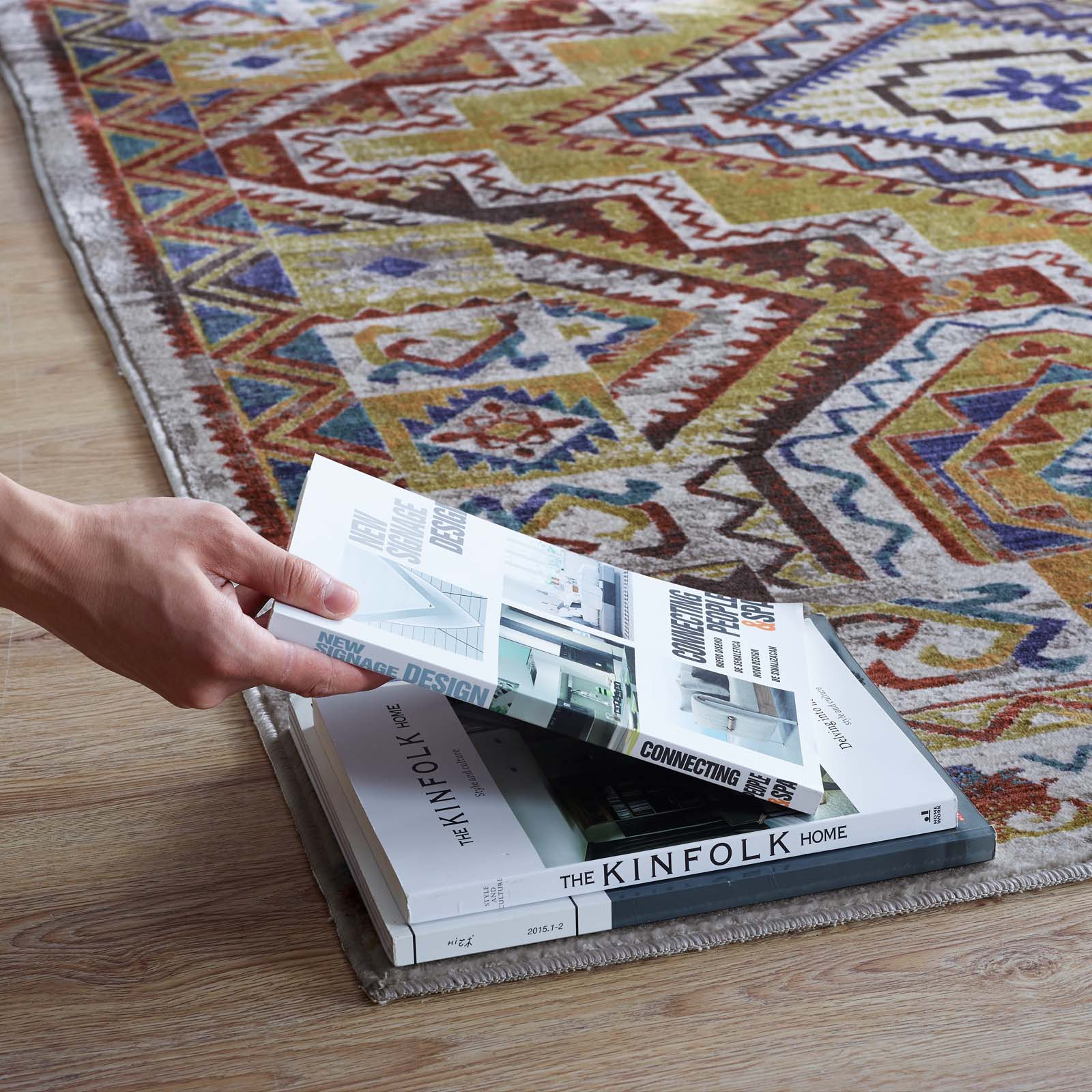 Modway Indoor Rugs - Florita Distressed Southwestern Aztec 5x8 Area Rug Multicolored