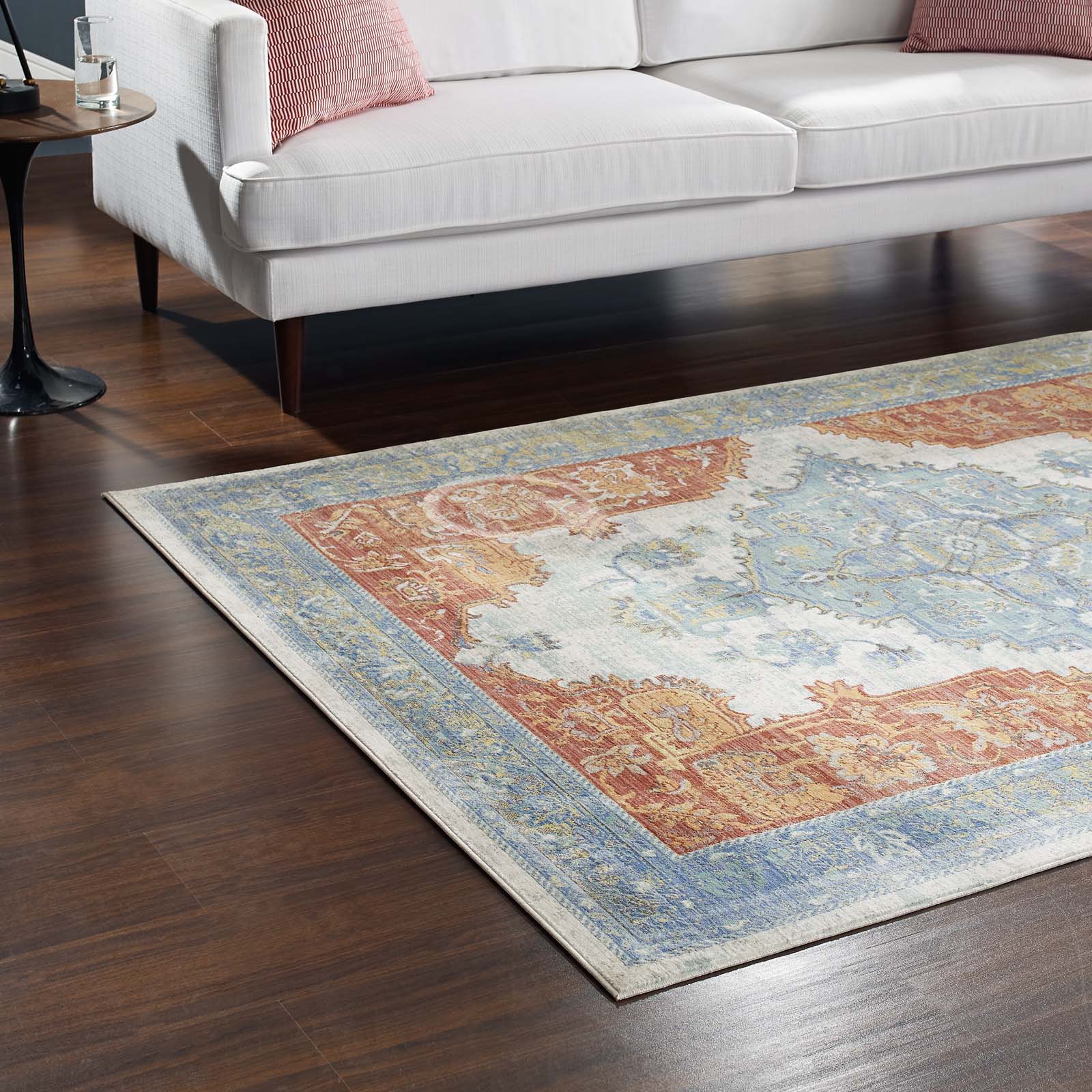 Modway Indoor Rugs - Citlali Distressed Southwestern Aztec 4x6 Area Rug Multicolored