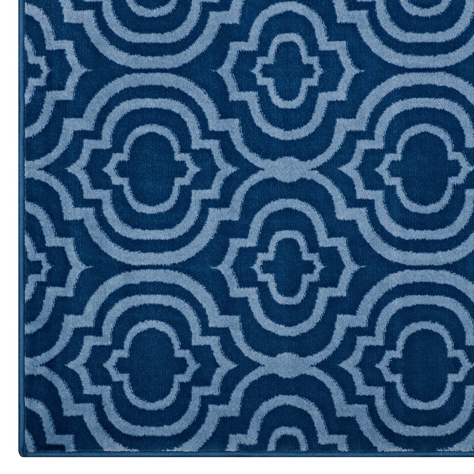 Modway Indoor Rugs - Frame Transitional 5x8 Area Rug Moroccan Blue & Light Blue