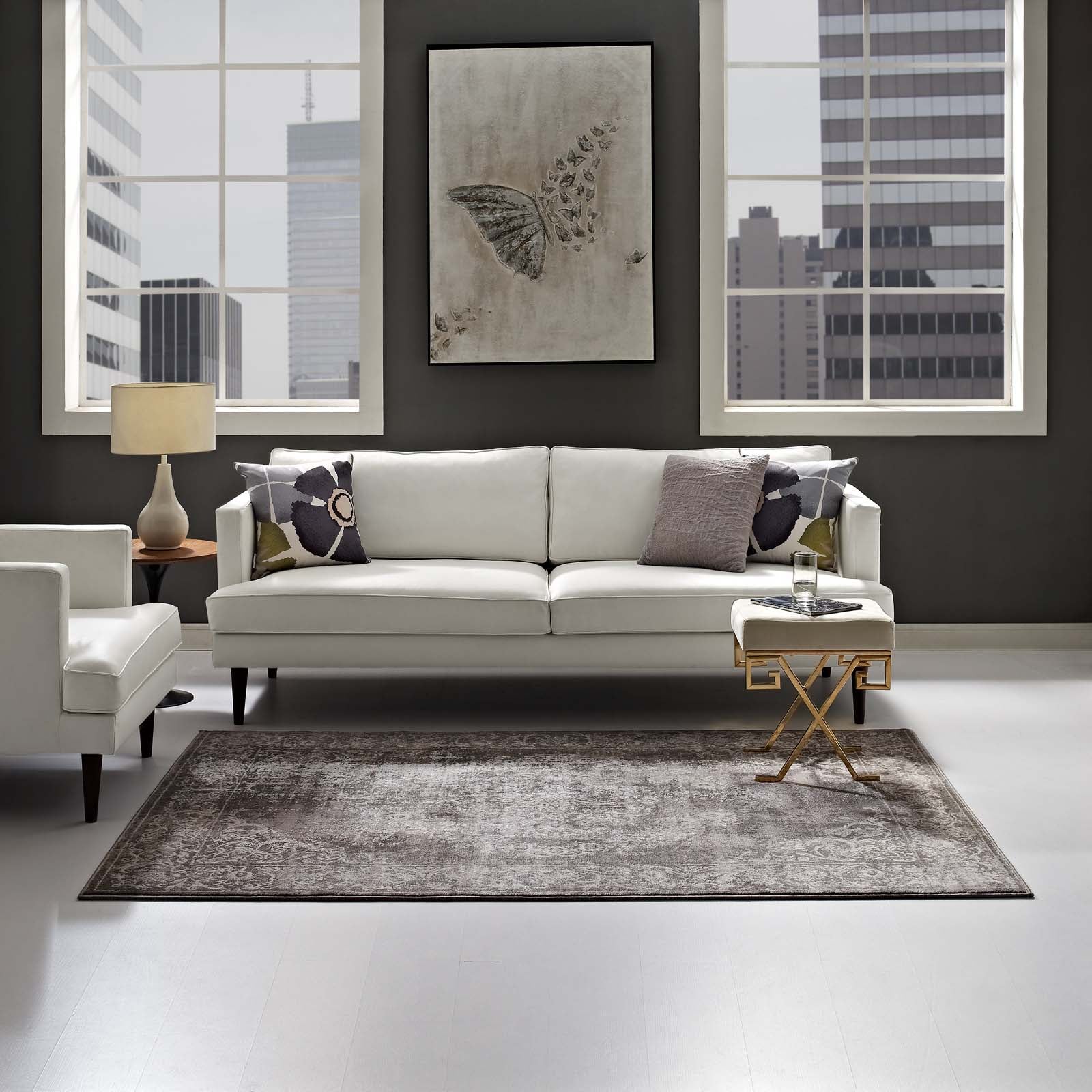 Modway Indoor Rugs - Gamela 5' x 8' Area Rug Antique Light & Dark Brown