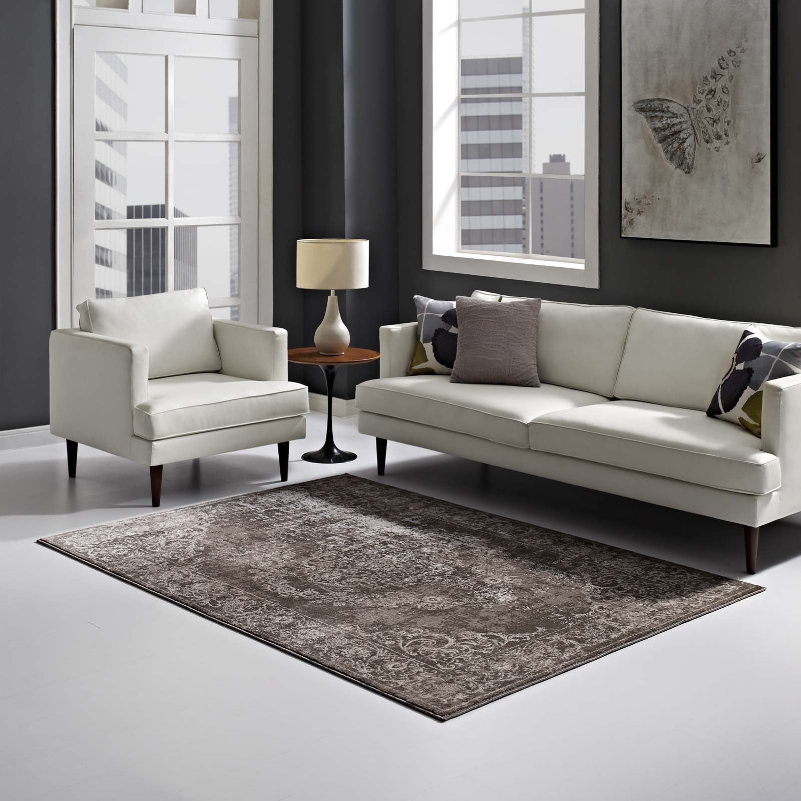 Modway Indoor Rugs - Gamela 5' x 8' Area Rug Antique Light & Dark Brown