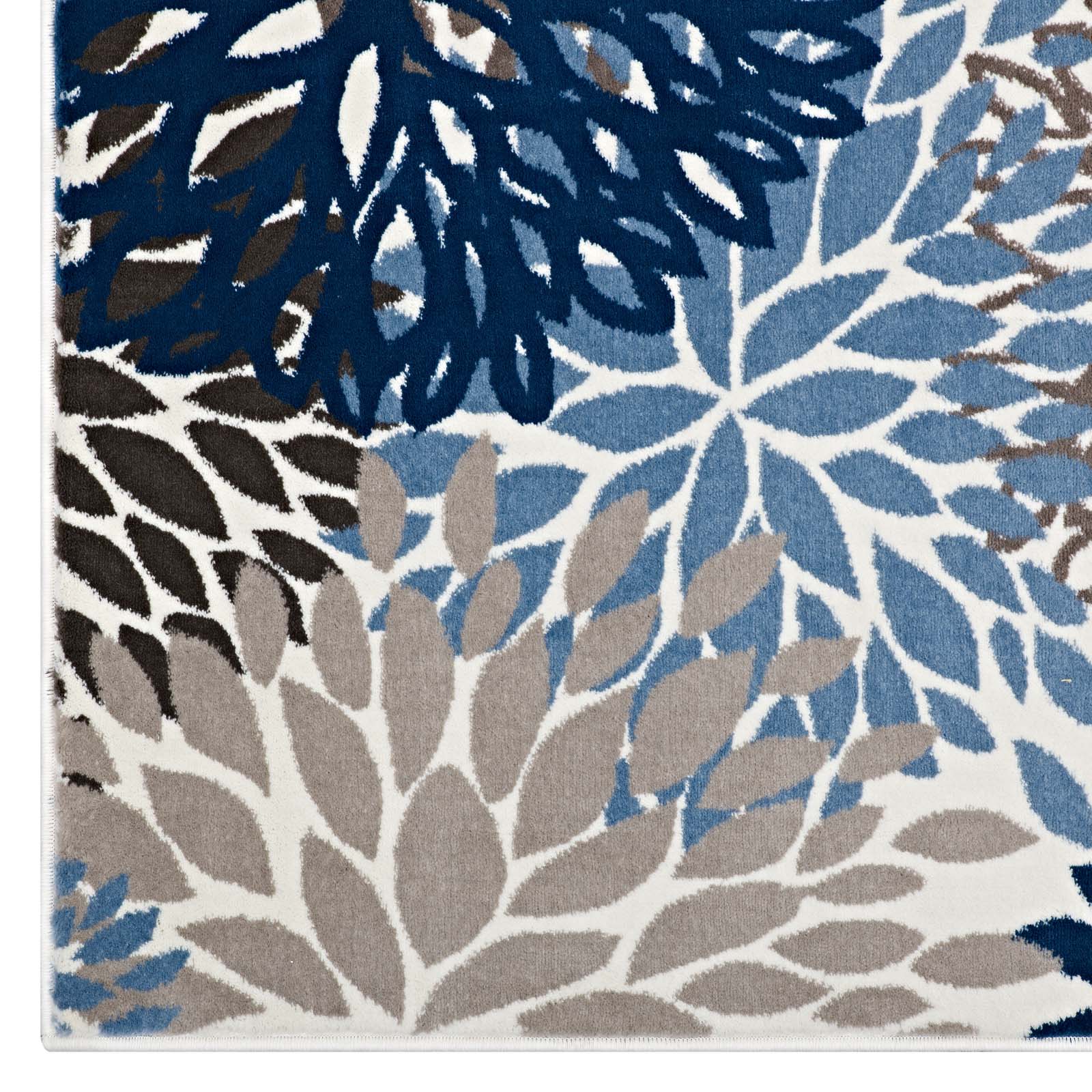 Modway Indoor Rugs - Calithea Vintage Classic Abstract Floral 4' x 6' Area Rug Blue & Brown