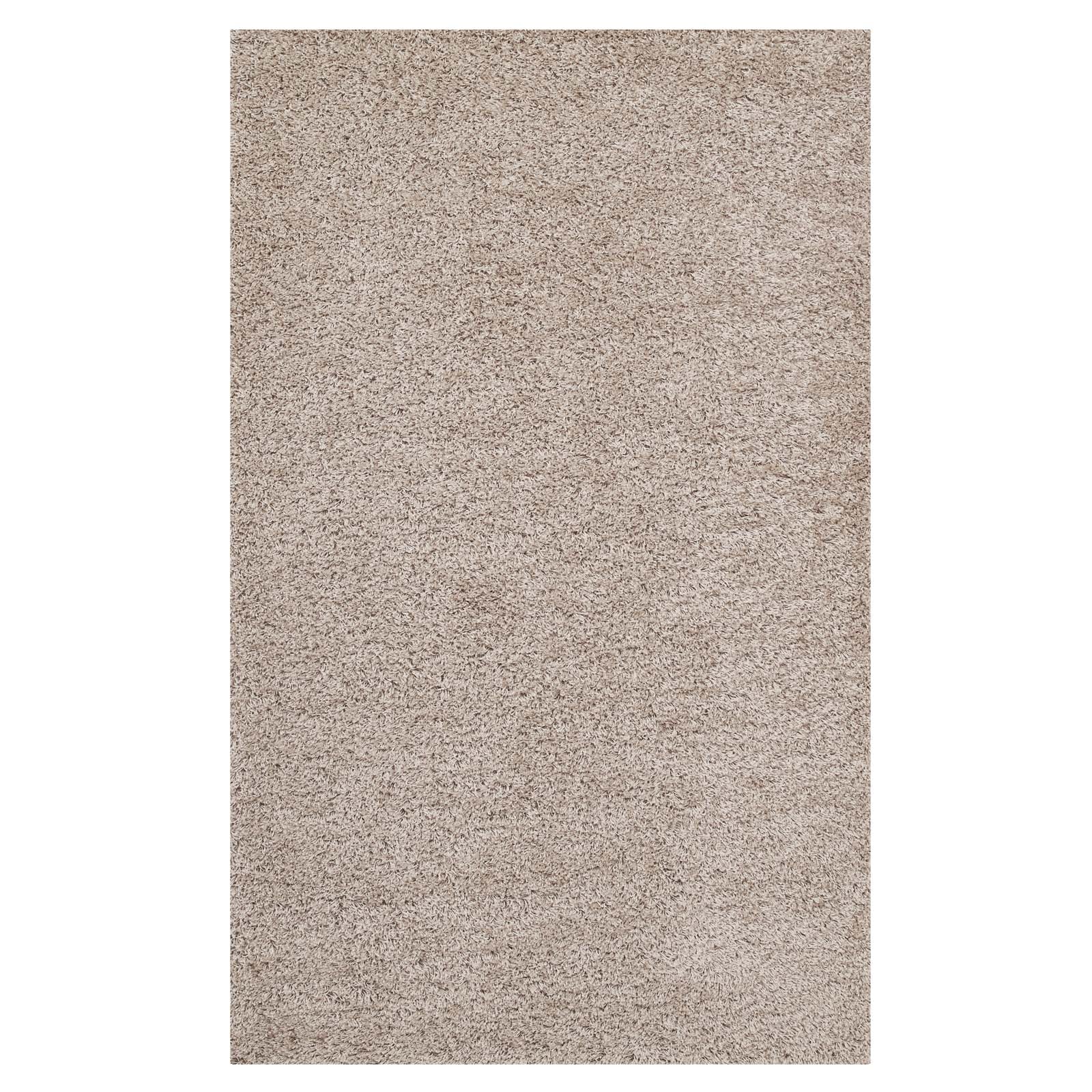 Modway Indoor Rugs - Enyssa Solid 5x8 Shag Area Rug Beige & Ivory