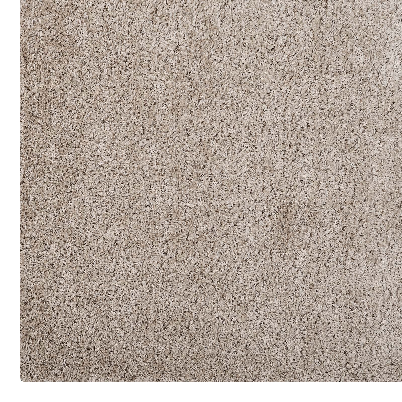Modway Indoor Rugs - Enyssa Solid 5x8 Shag Area Rug Beige & Ivory