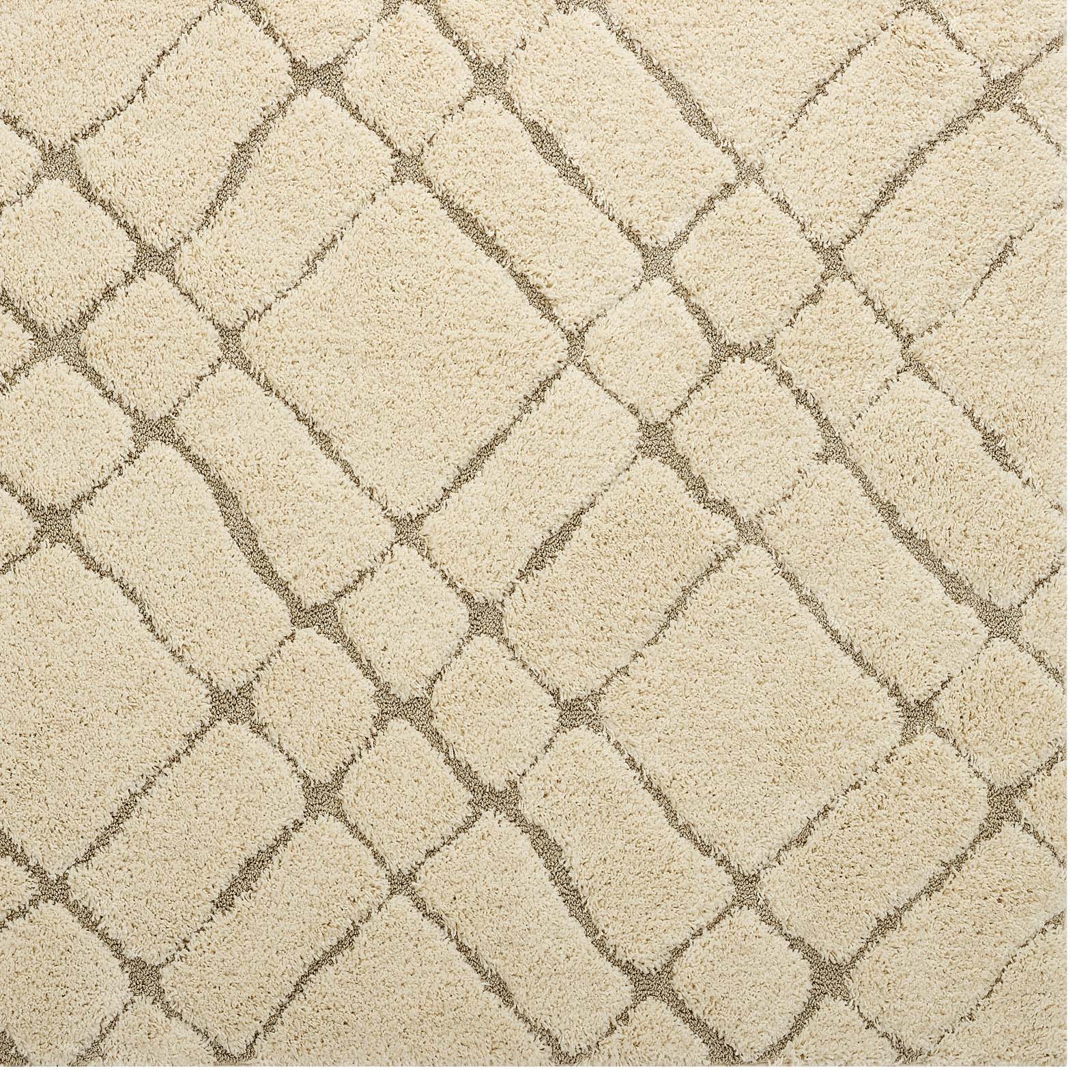 Modway Indoor Rugs - Jubilant Verona Abstract Geometric 8' X 10' Area Rug Creame & Beige