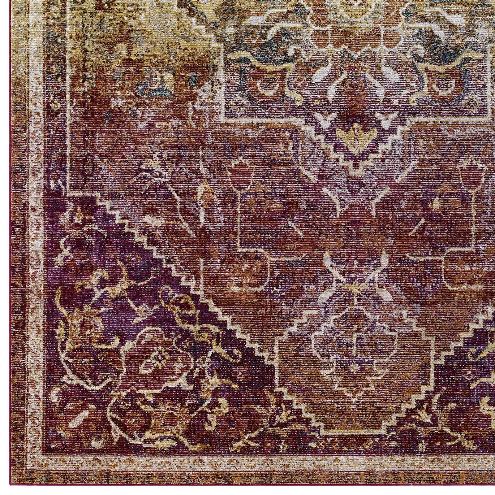 Modway Indoor Rugs - Success Kaede Transitional Persian Medallion 4x6 Area Rug Multicolored