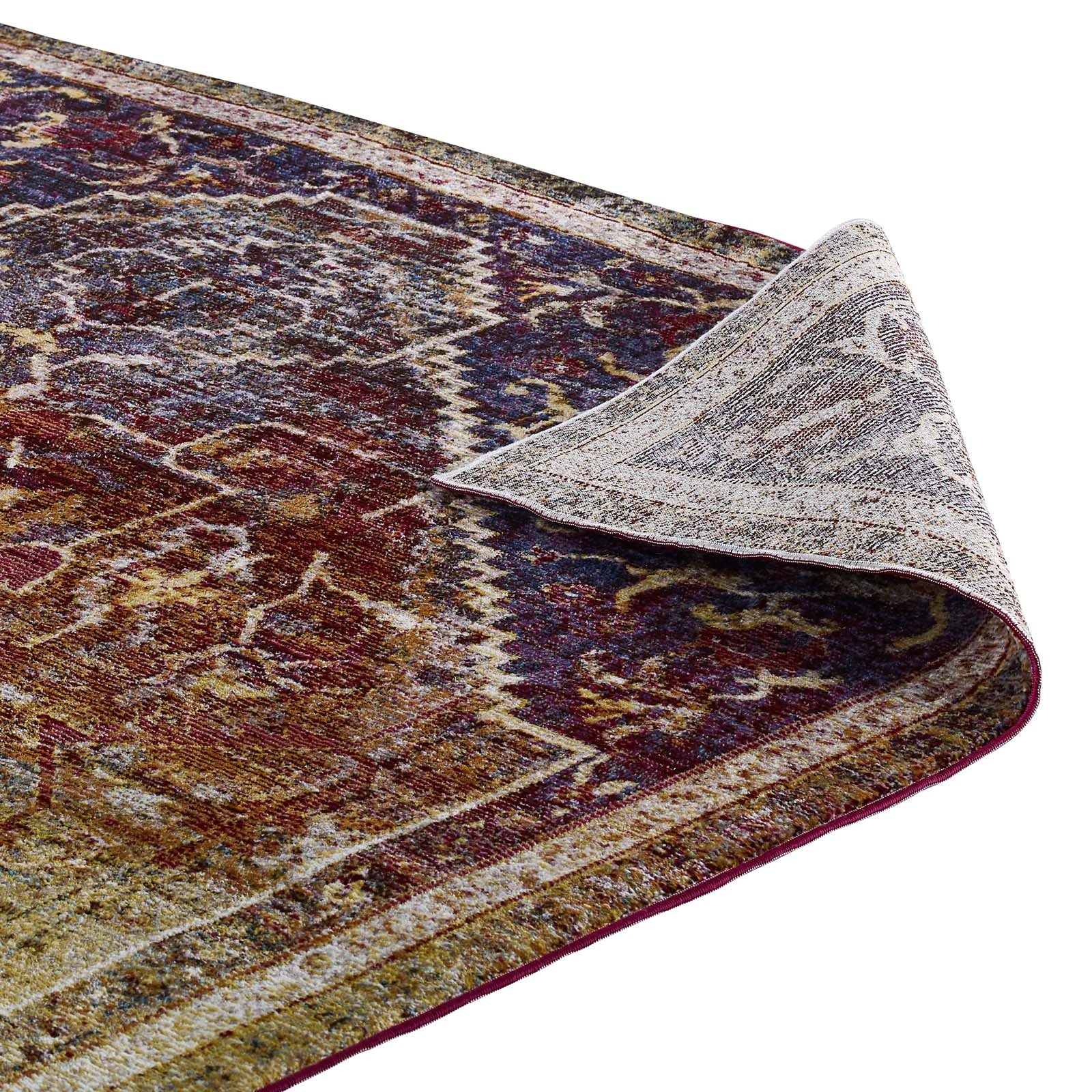 Modway Indoor Rugs - Success Kaede Transitional Persian Medallion 4x6 Area Rug Multicolored