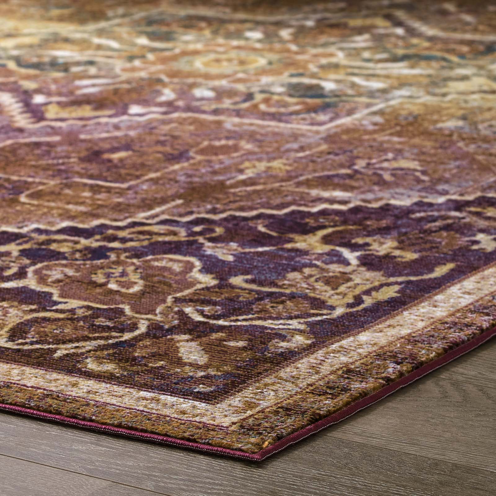 Modway Indoor Rugs - Success Kaede Transitional Persian Medallion 4x6 Area Rug Multicolored