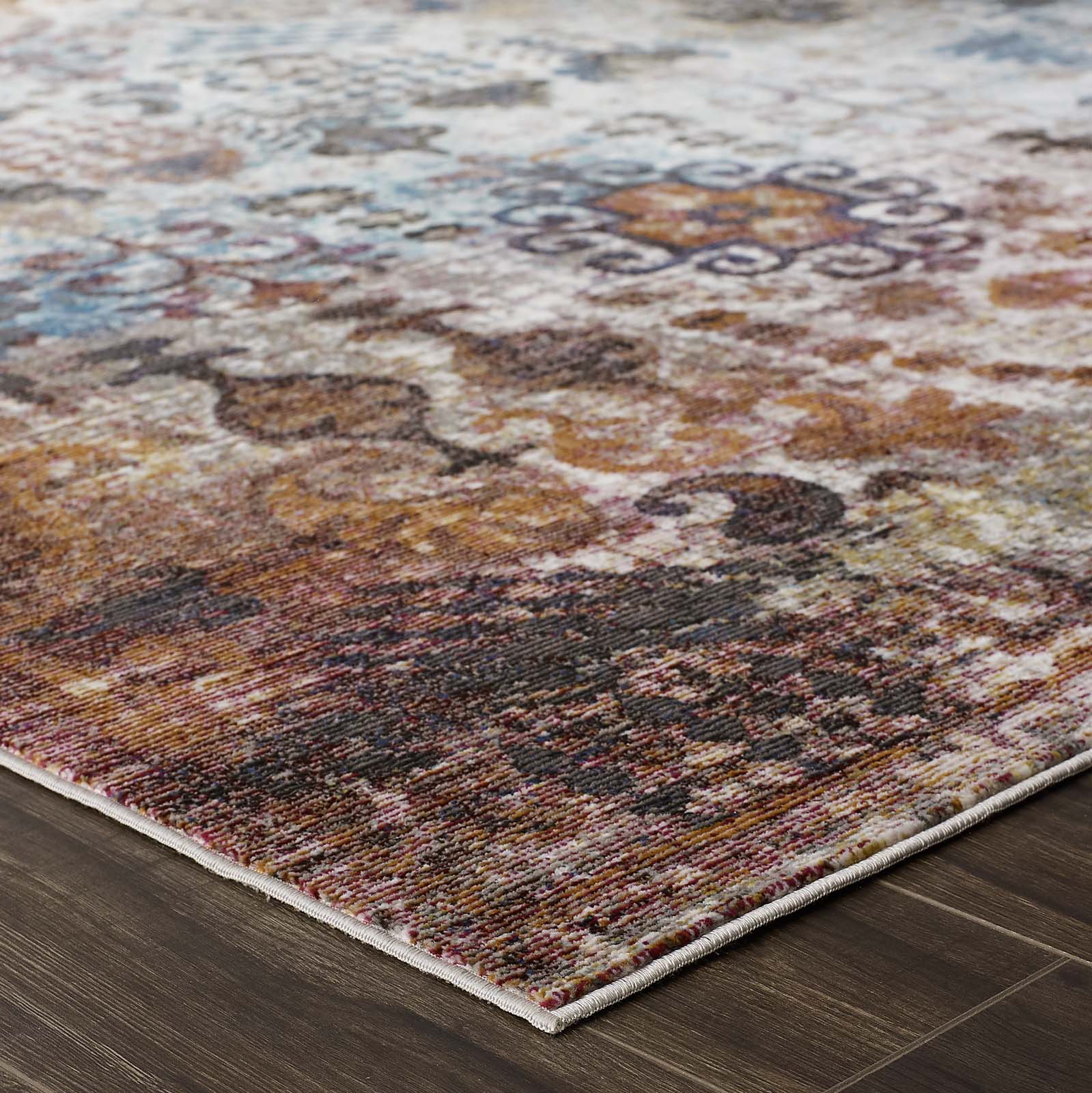 Modway Indoor Rugs - Success Tahira Transitional Moroccan Trellis 5x8 Area Rug Multicolored