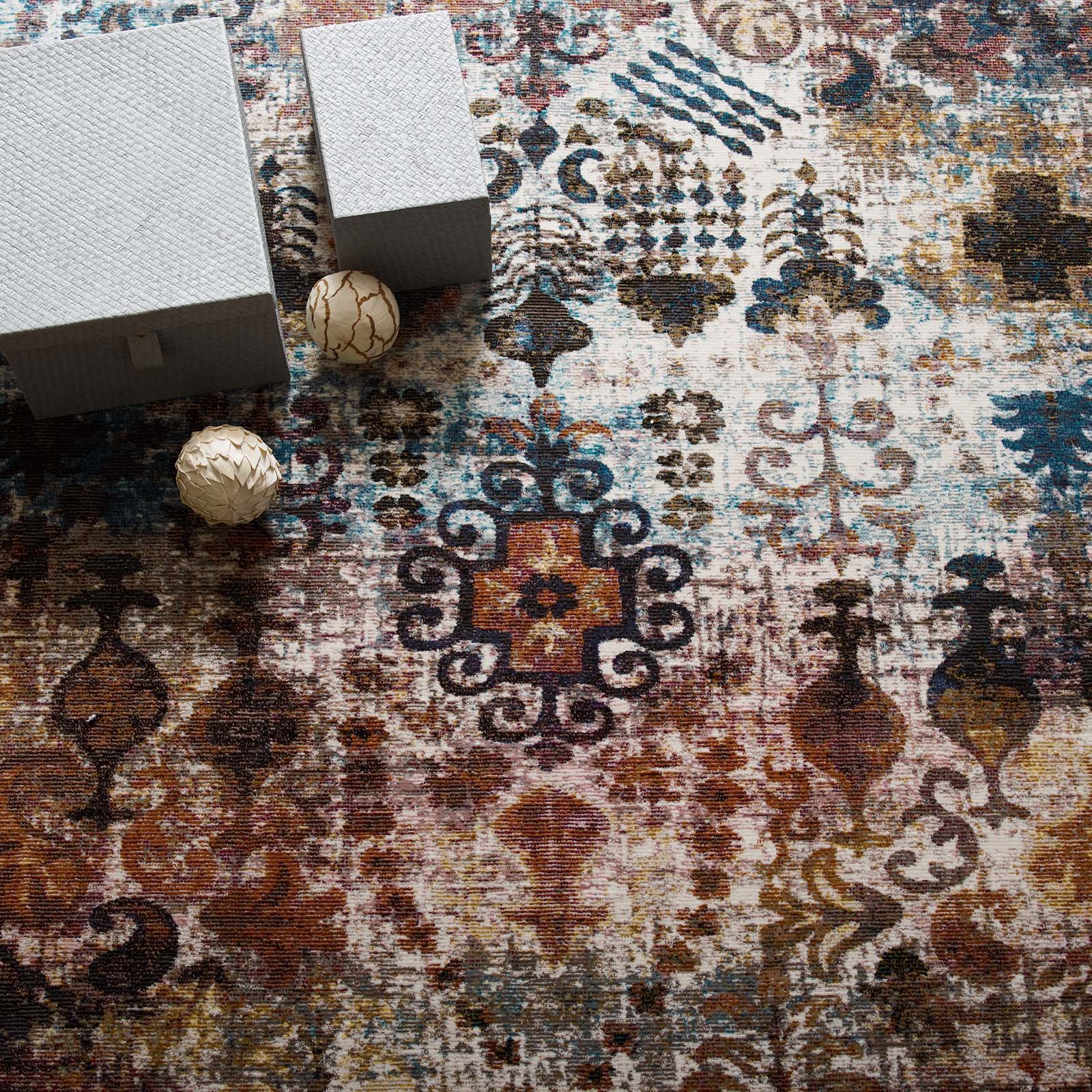 Modway Indoor Rugs - Success Tahira Transitional Moroccan Trellis 5x8 Area Rug Multicolored
