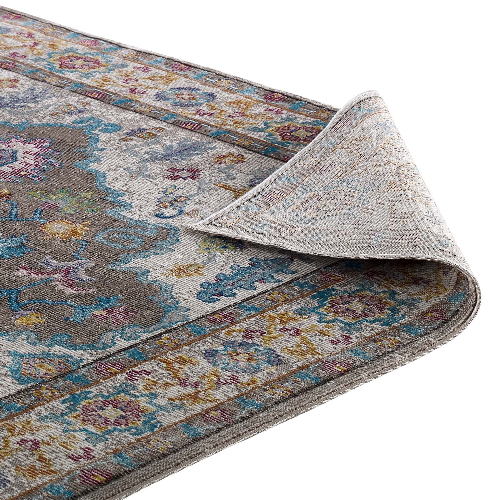 Modway Indoor Rugs - Success 5' x 8' Area Rug Gray & Ivory