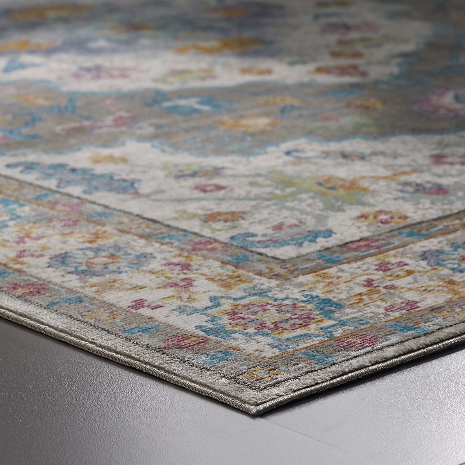 Modway Indoor Rugs - Success 5' x 8' Area Rug Gray & Ivory