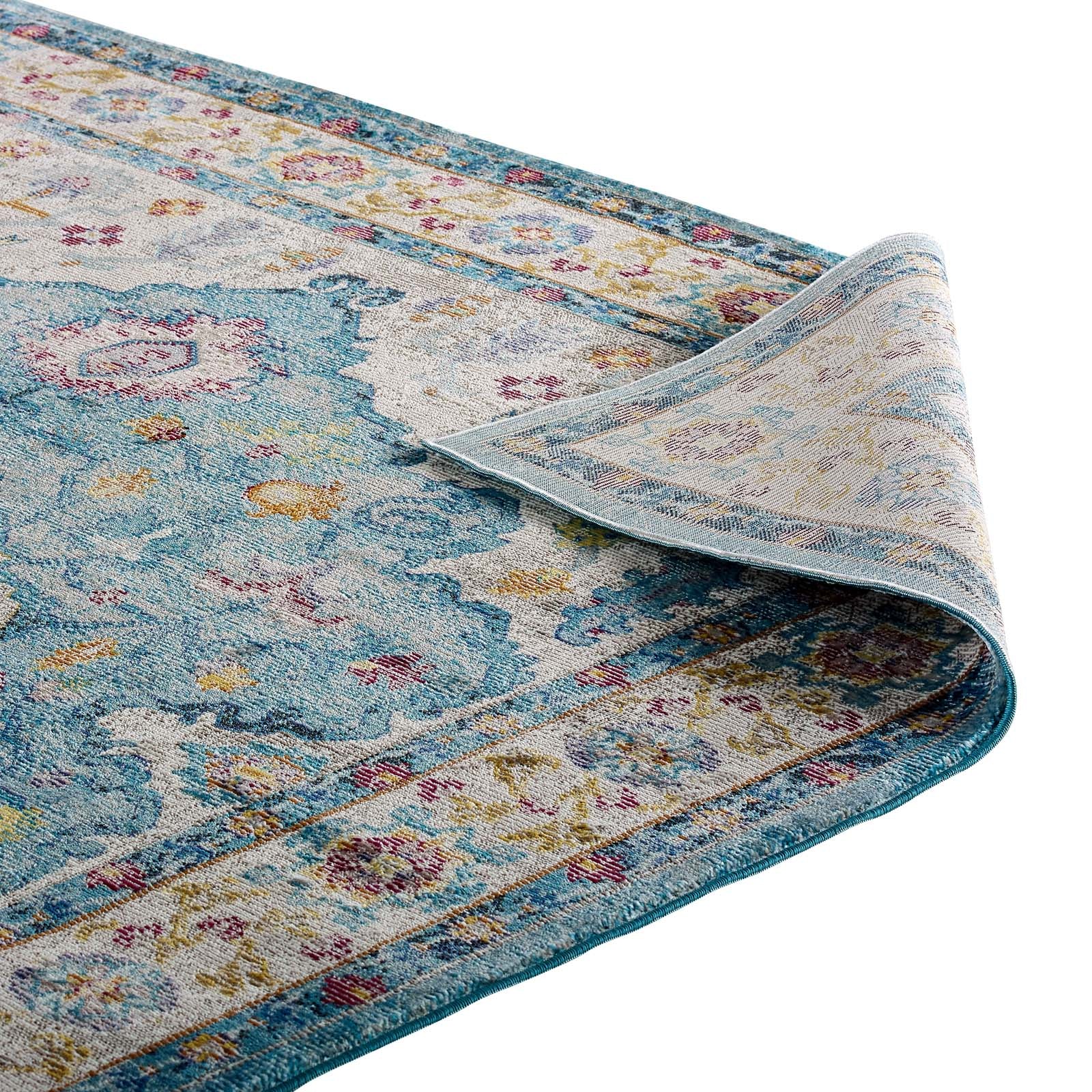 Modway Indoor Rugs - Success Anisah Distressed Floral Persian 4x6 Area Rug Multicolored