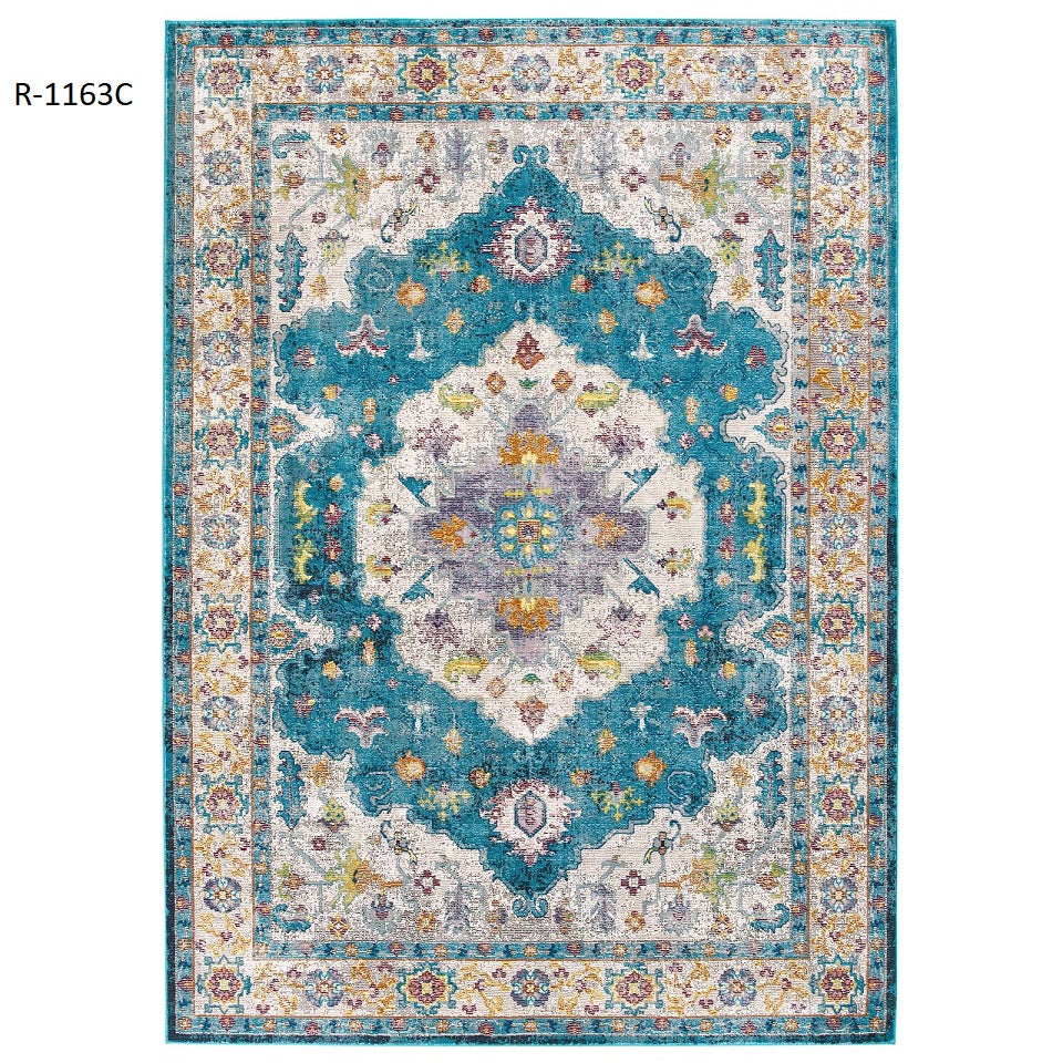 Modway Indoor Rugs - Success 5' x 8' Area Rug Blue & Ivory